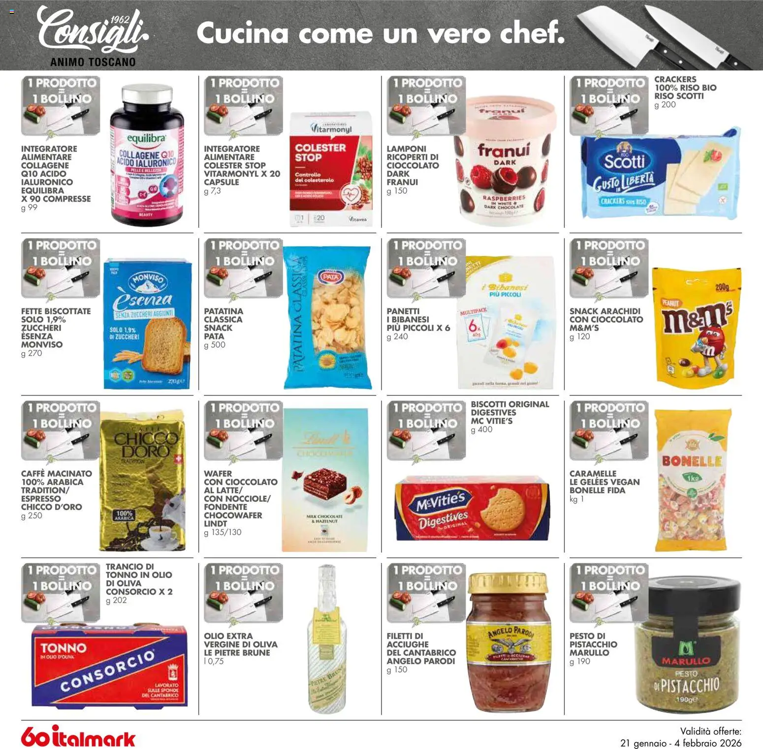 Volantino Italmark del 21.01.2026 | Pagina: 34 | Prodotti: Lamponi, Olio, Crackers, Acciughe