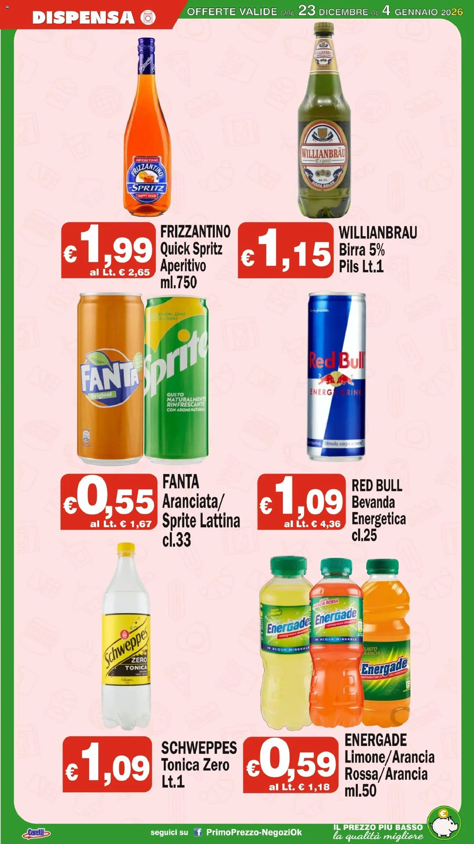Volantino Primo Prezzo del 23.12.2025 | Pagina: 9 | Prodotti: Limone, Lime, Acqua minerale, Aperitivo