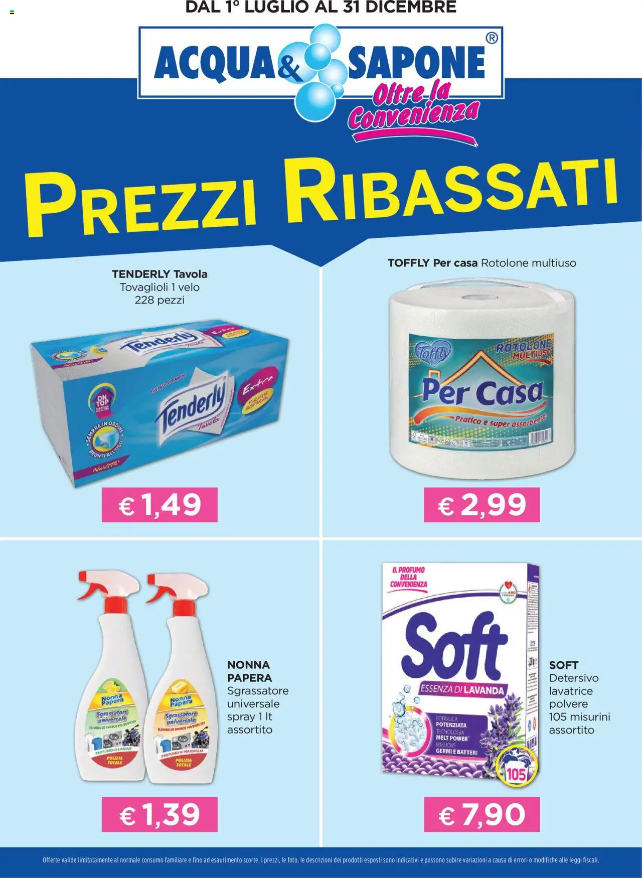 Volantino Acqua e Sapone del 01.07.2025 | Pagina: 2 | Prodotti: Sapone, Sgrassatore, Lavatrice, Profumo