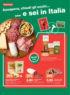 Grana Padano e Parmigiano Reggiano, Migros Bio, trancio o grattugiato, per es. Parmigiano Reggiano grattugiato, 75 g ab 16.04.2026 gültig | Seite: 12 | Produkte: Salami