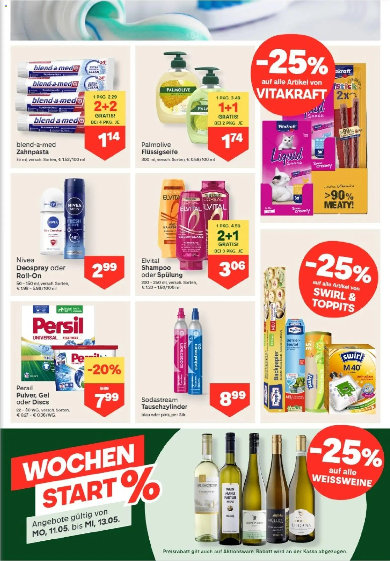 MPREIS Anras gültig ab 07.05.2026 | Seite: 15 | Produkte: Shampoo, Spülung, Wein, Zahnpasta