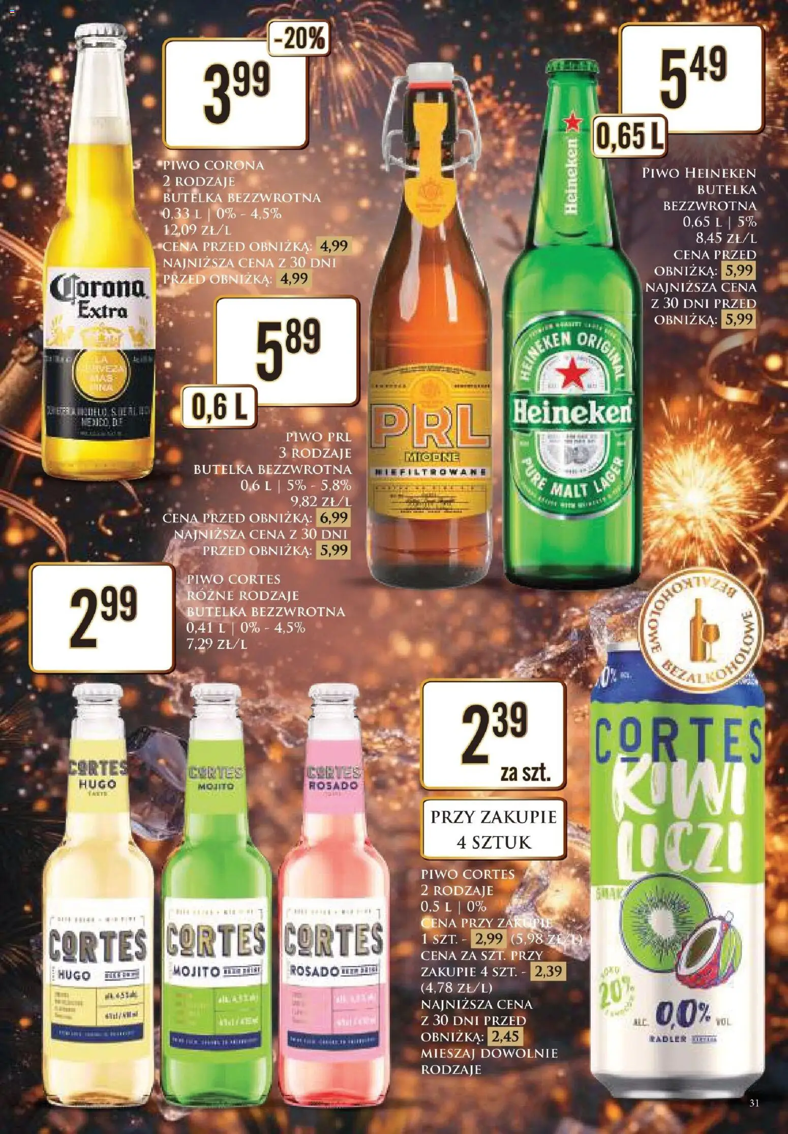 Dino Gazetka alkoholowa od 27.12.2025 | Strona: 31 | Produkty: Piwo, Heineken