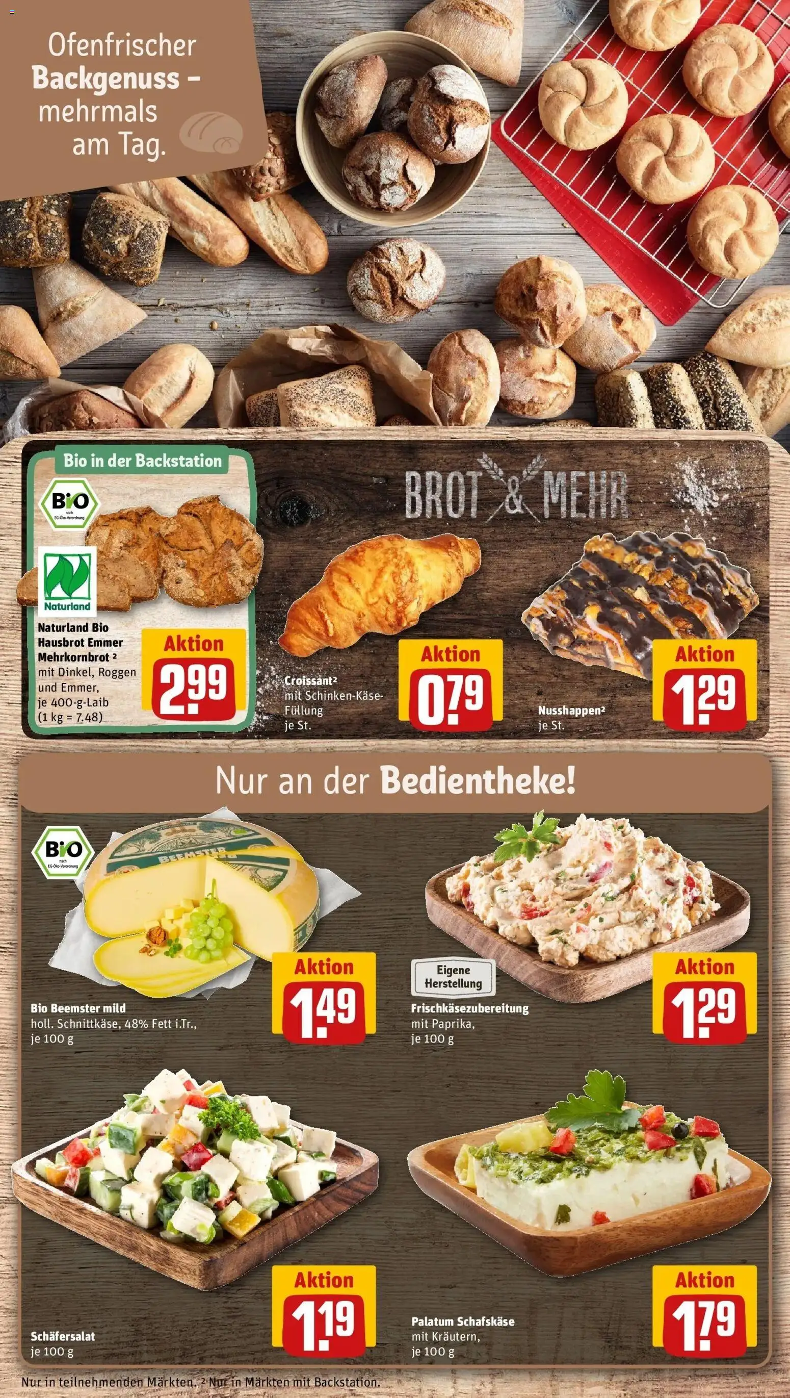 Rewe Prospekt Grünberg	 – gültig ab 12.04.2026 | Seite: 9 | Produkte: Croissant, Brot, Schafskase