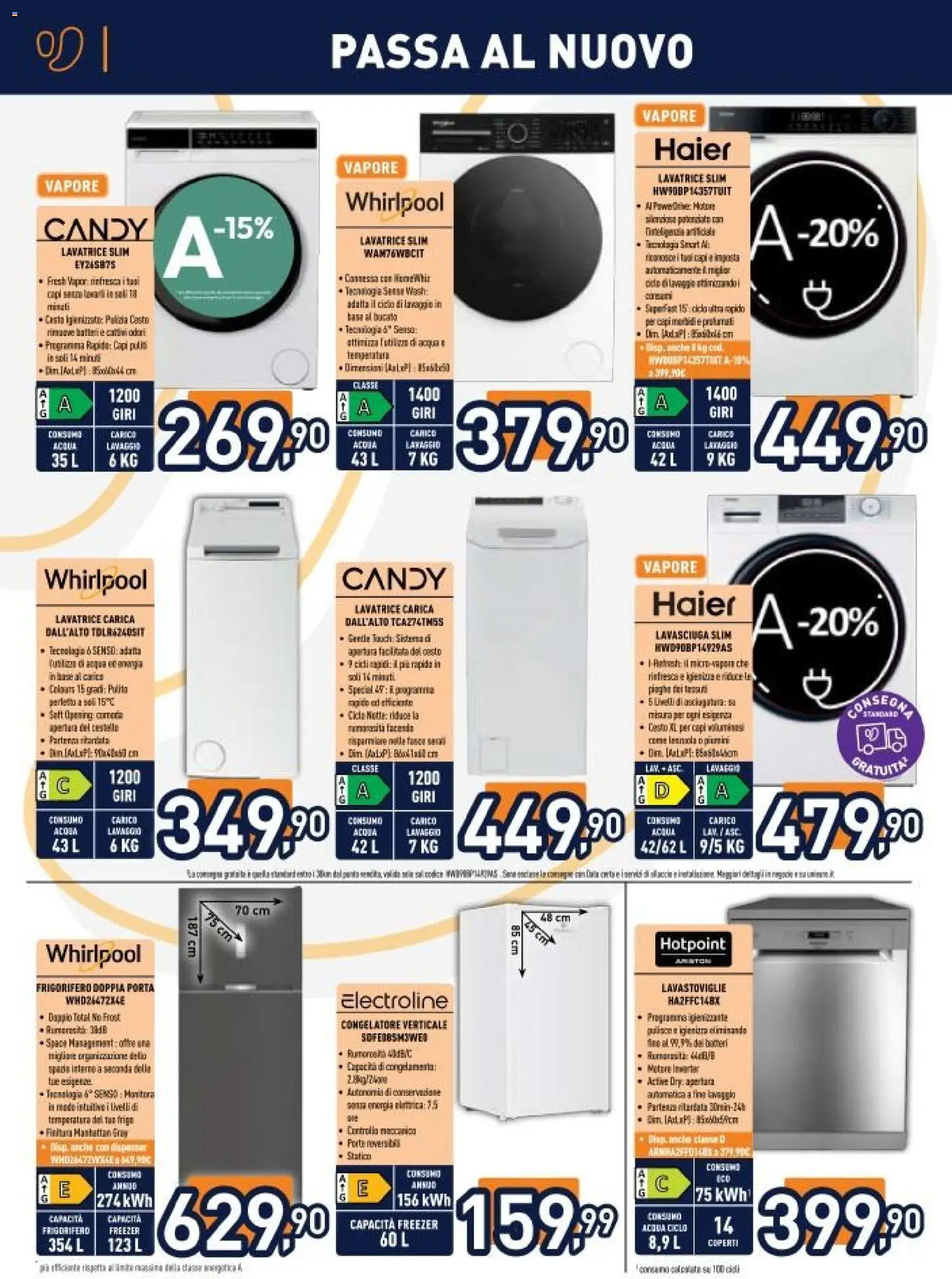 Volantino Unieuro del 20.03.2026 | Pagina: 28 | Prodotti: Lavasciuga, Acqua, Frigorifero, Congelatore