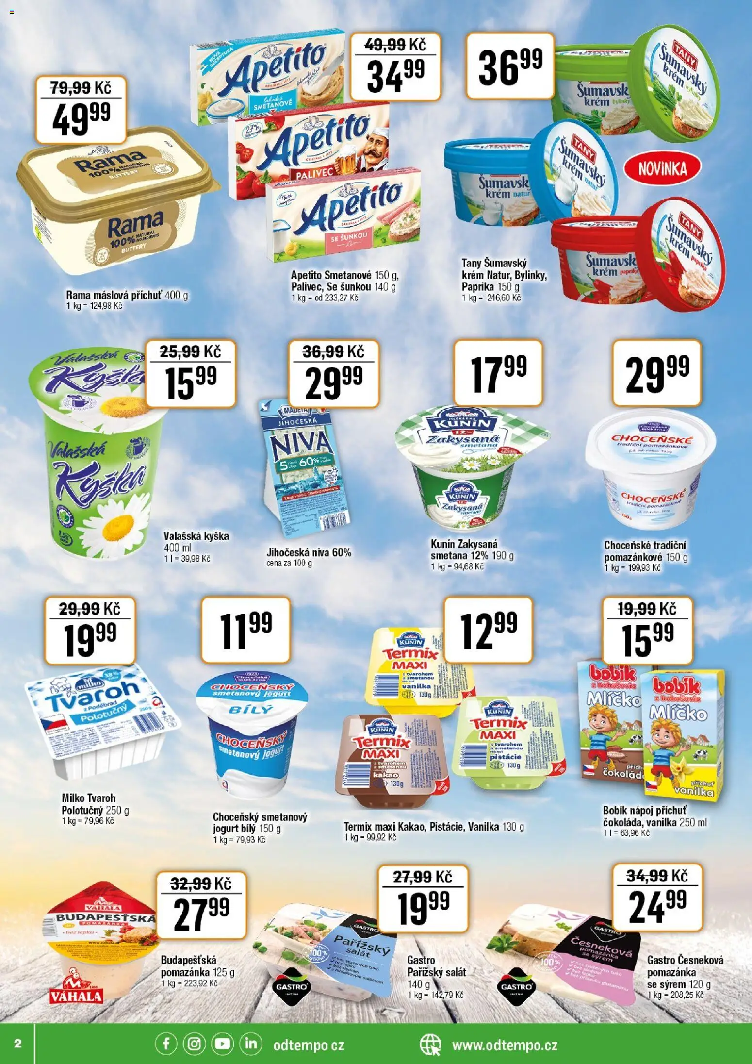 Tempo leták - Tuty od 14.01.2026 | Strana: 2 | Produkty: Smetanový jogurt, Krém, Salát, Termix