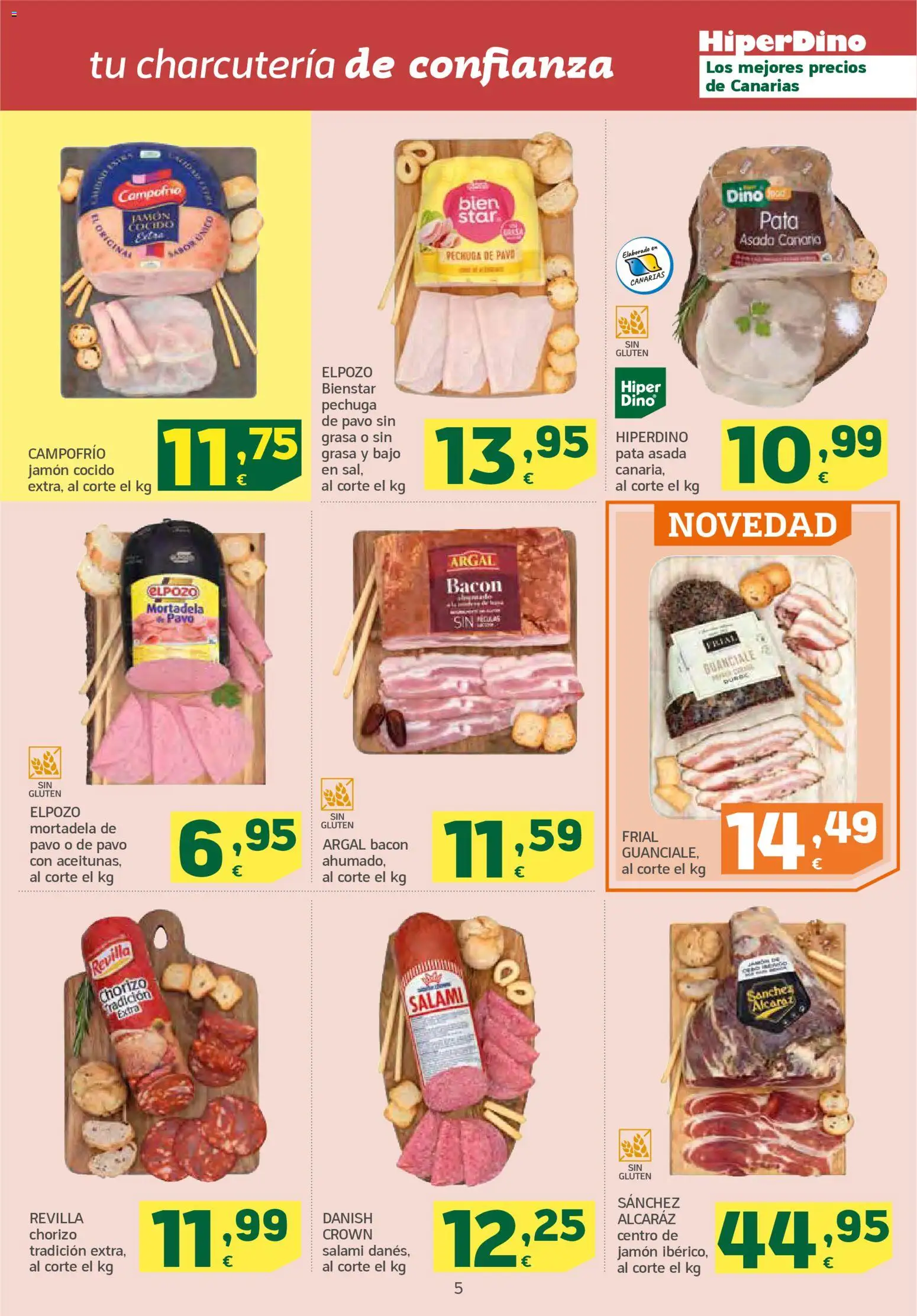 HiperDino folleto │ válido desde el 23.01.2026 | Página: 5 | Productos: Jamón, Jamón cocido, Salami, Mortadela
