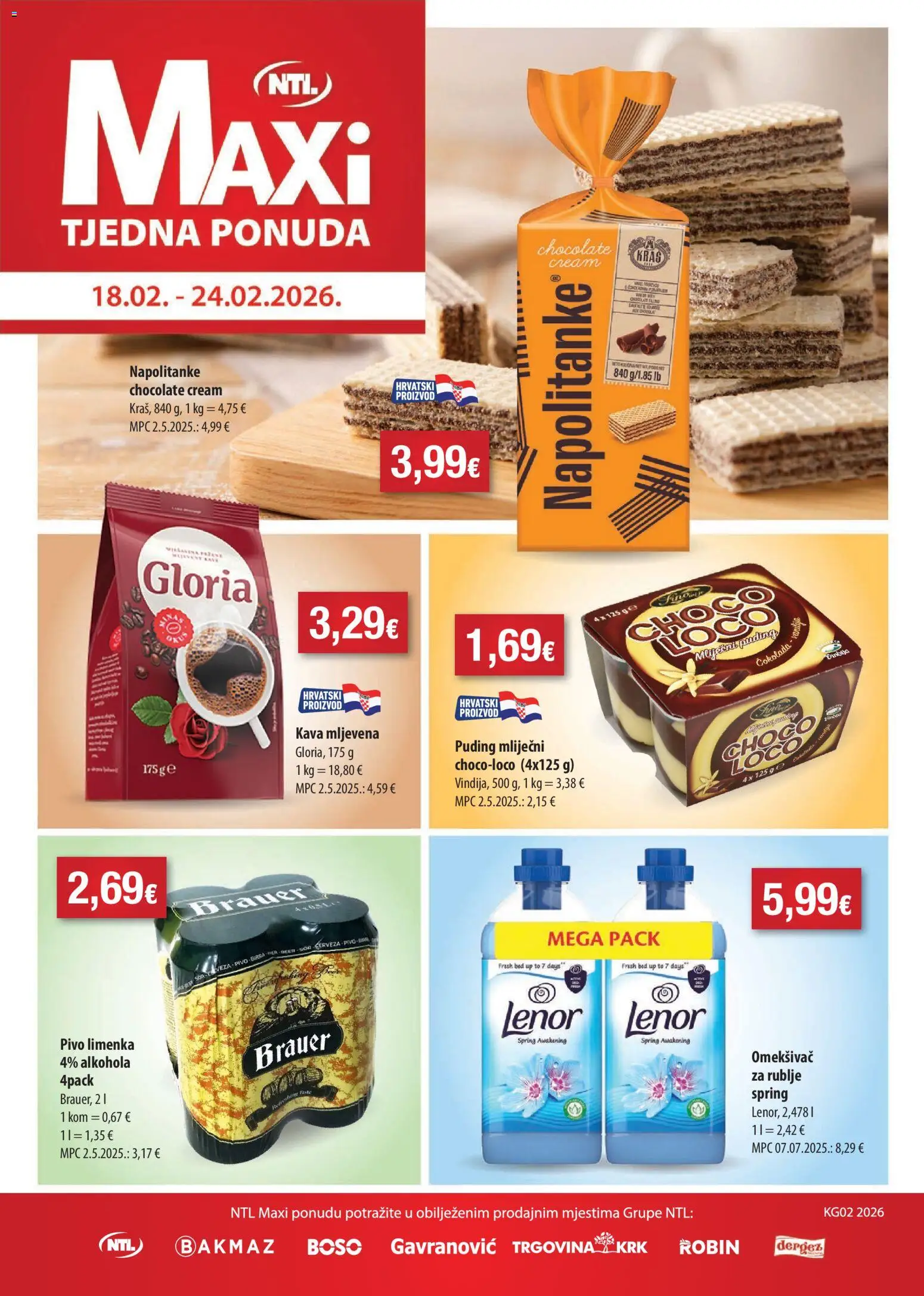 Boso katalog | vrijedi od 18.02.2026 | Stranica: 1 | Proizvodi: Kava, Čokolada, Napolitanke, Lenor