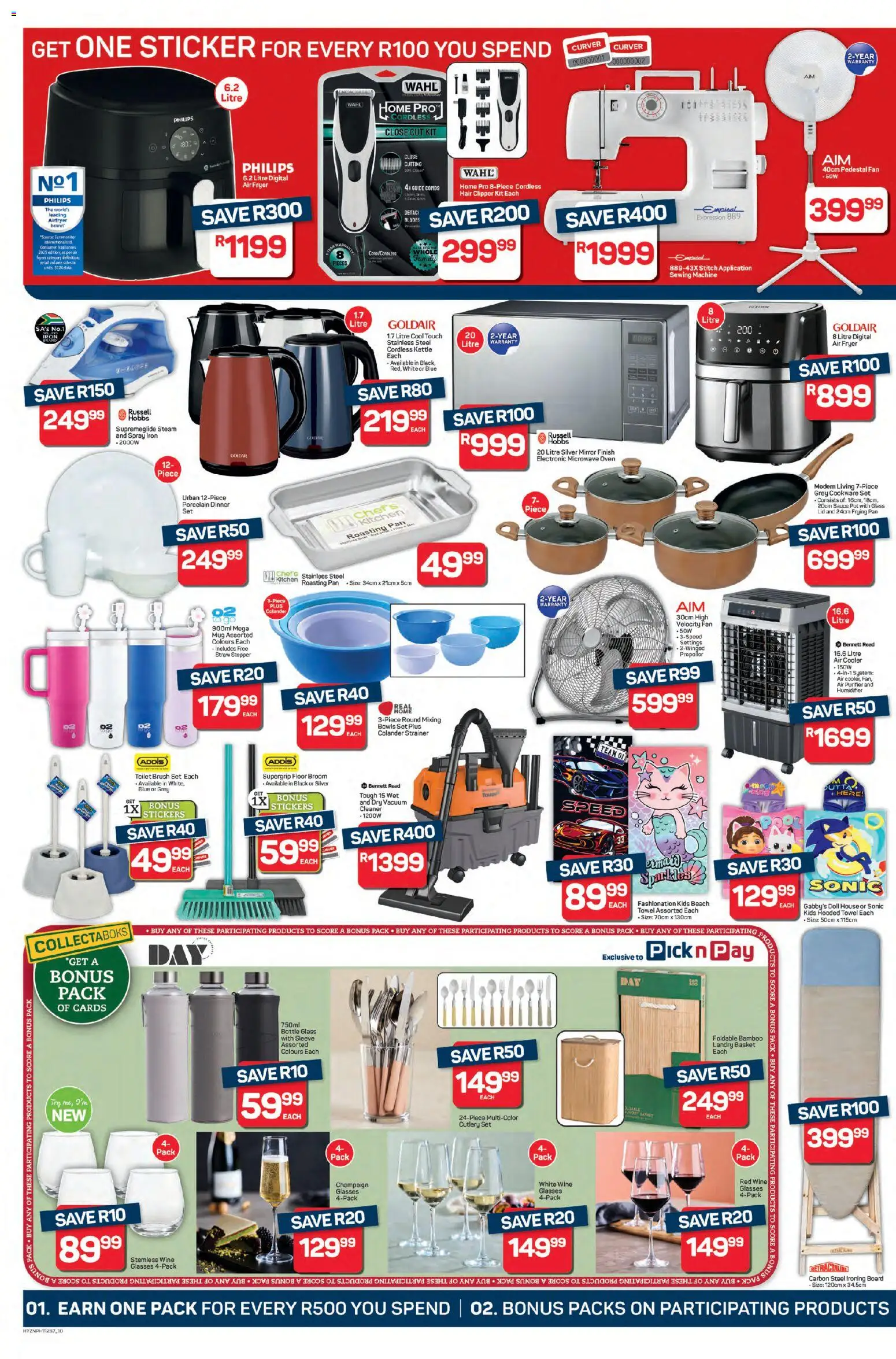 New Pick n Pay catalogue – valid from 23.10.2025 | Page: 10 | Products: Pedestal, Kettle, Iron, Bowls