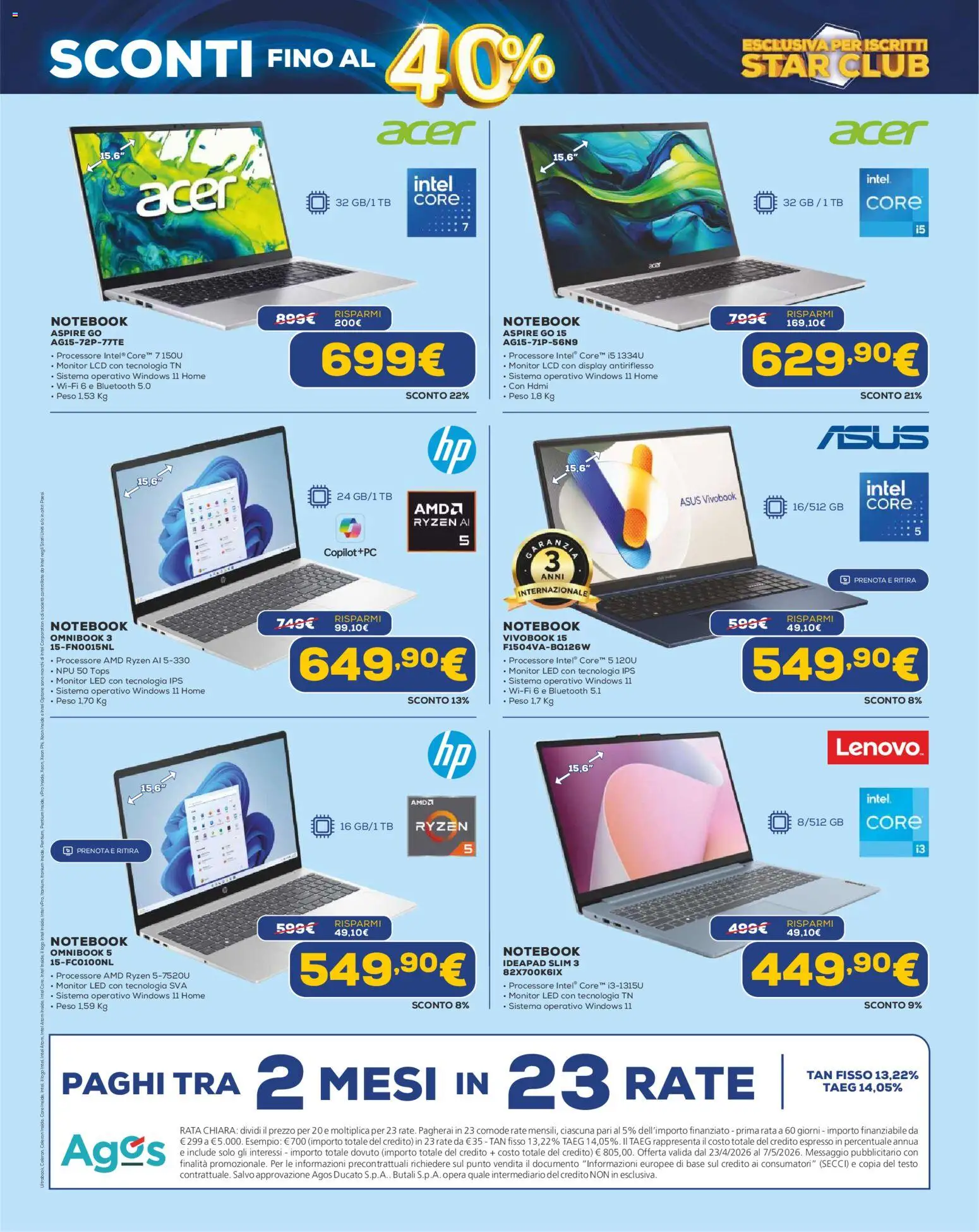 Volantino Euronics del 23.04.2026 | Pagina: 16 | Prodotti: Monitor, Notebook