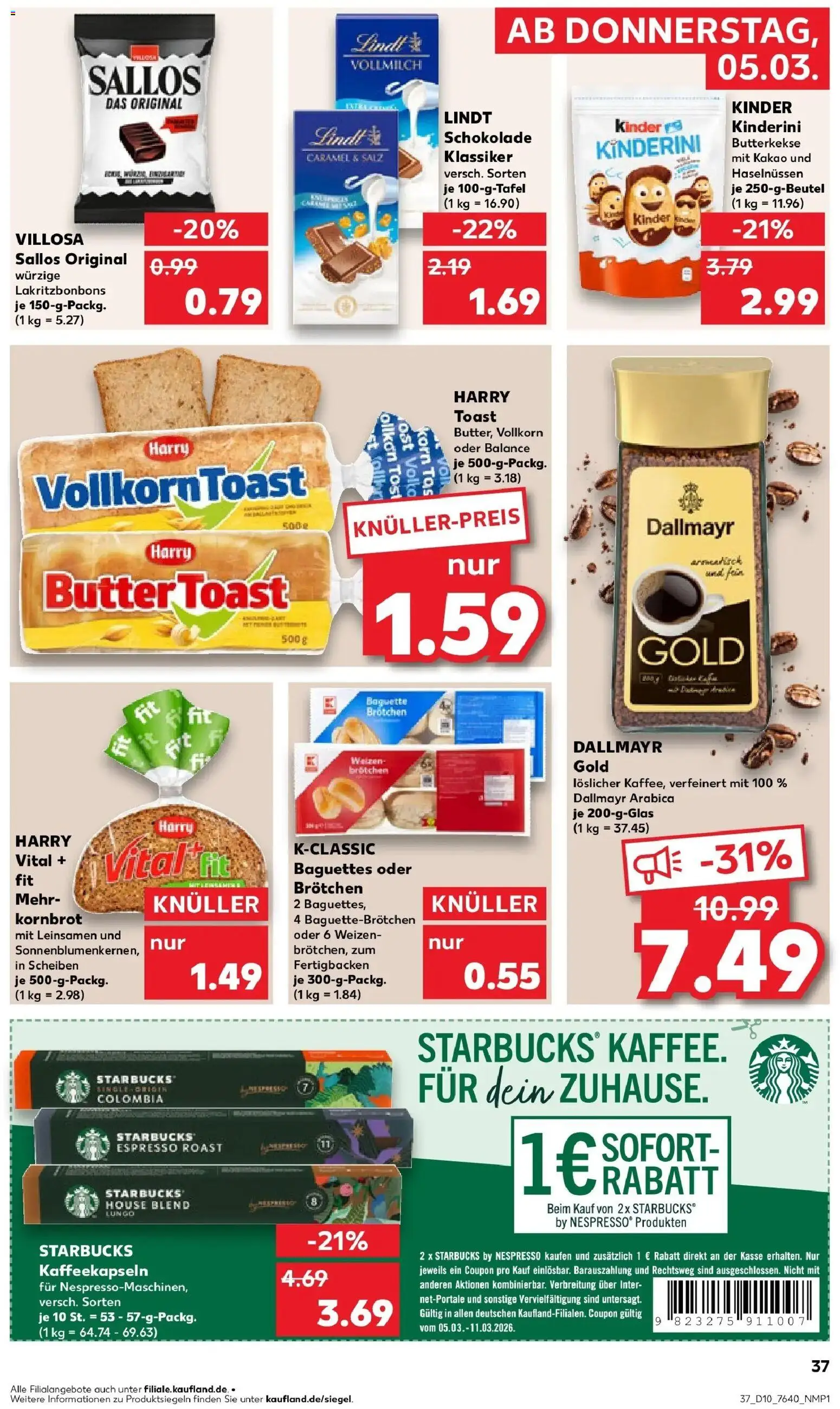 Kaufland Prospekt Oer-Erkenschwick	 – gültig ab 02.03.2026 | Seite: 49 | Produkte: Kinder schokolade, Toast, Butterkekse, Lindt