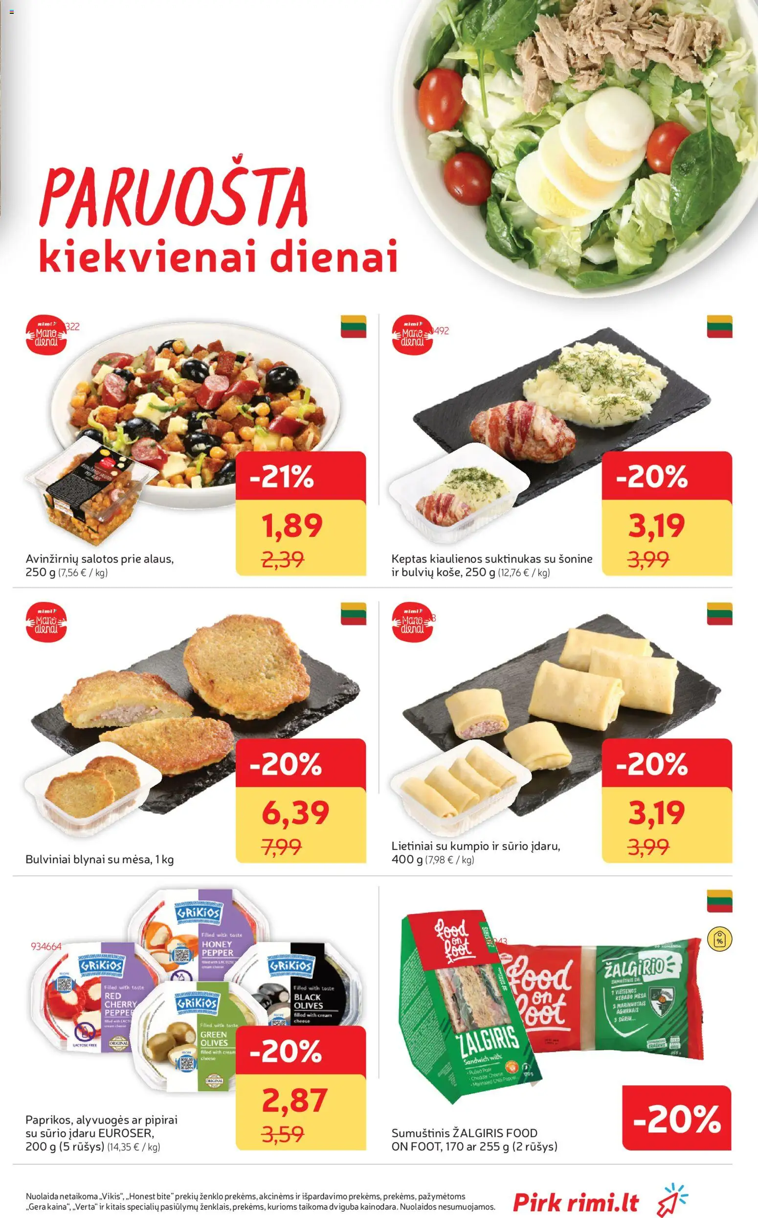 Rimi akcijos nuo 10.03.2026 | Puslapis: 19 | Prekių: Salotos, Kiaulienos, Sumuštinis