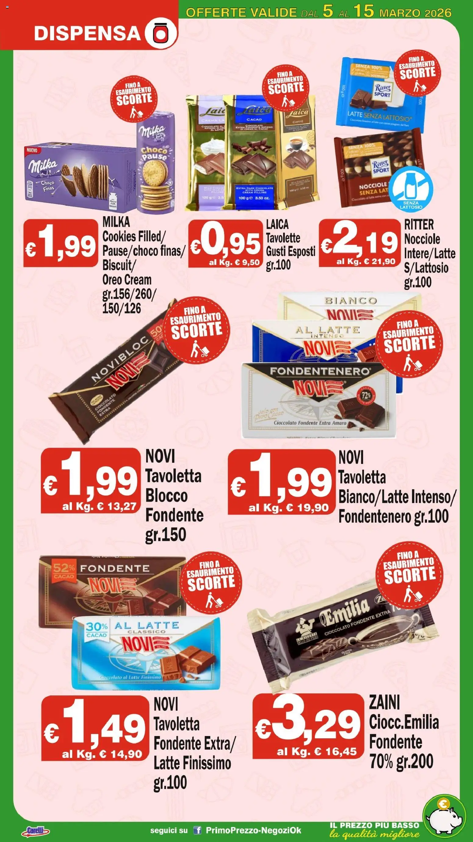 Volantino Primo Prezzo del 05.03.2026 | Pagina: 16 | Prodotti: Crema, Caffè, Cioccolato, Latte
