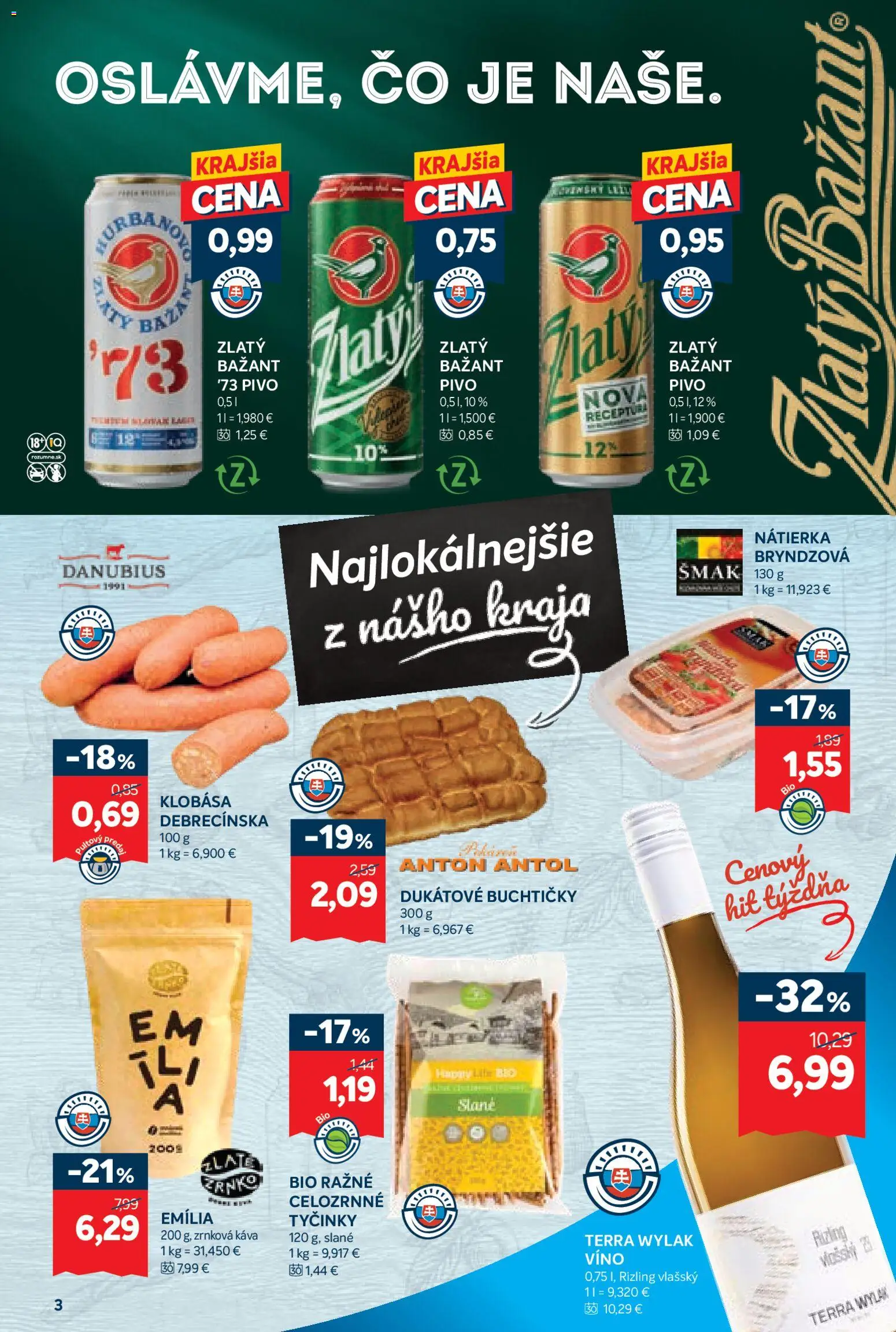 Nové Kraj akcie – leták je platný od 15.01.2026 | Strana: 5 | Produkty: Pivo, Víno, Klobása, Zrnková káva