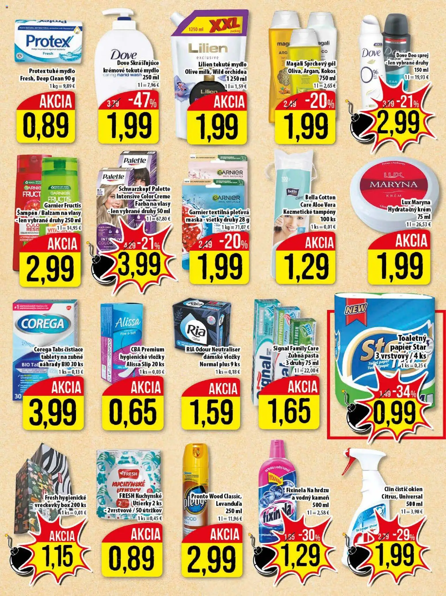 Nové Klas akcie – leták je platný od 03.11.2025 | Strana: 22 | Produkty: Čistič okien, Šampón, Mydlo, Krém