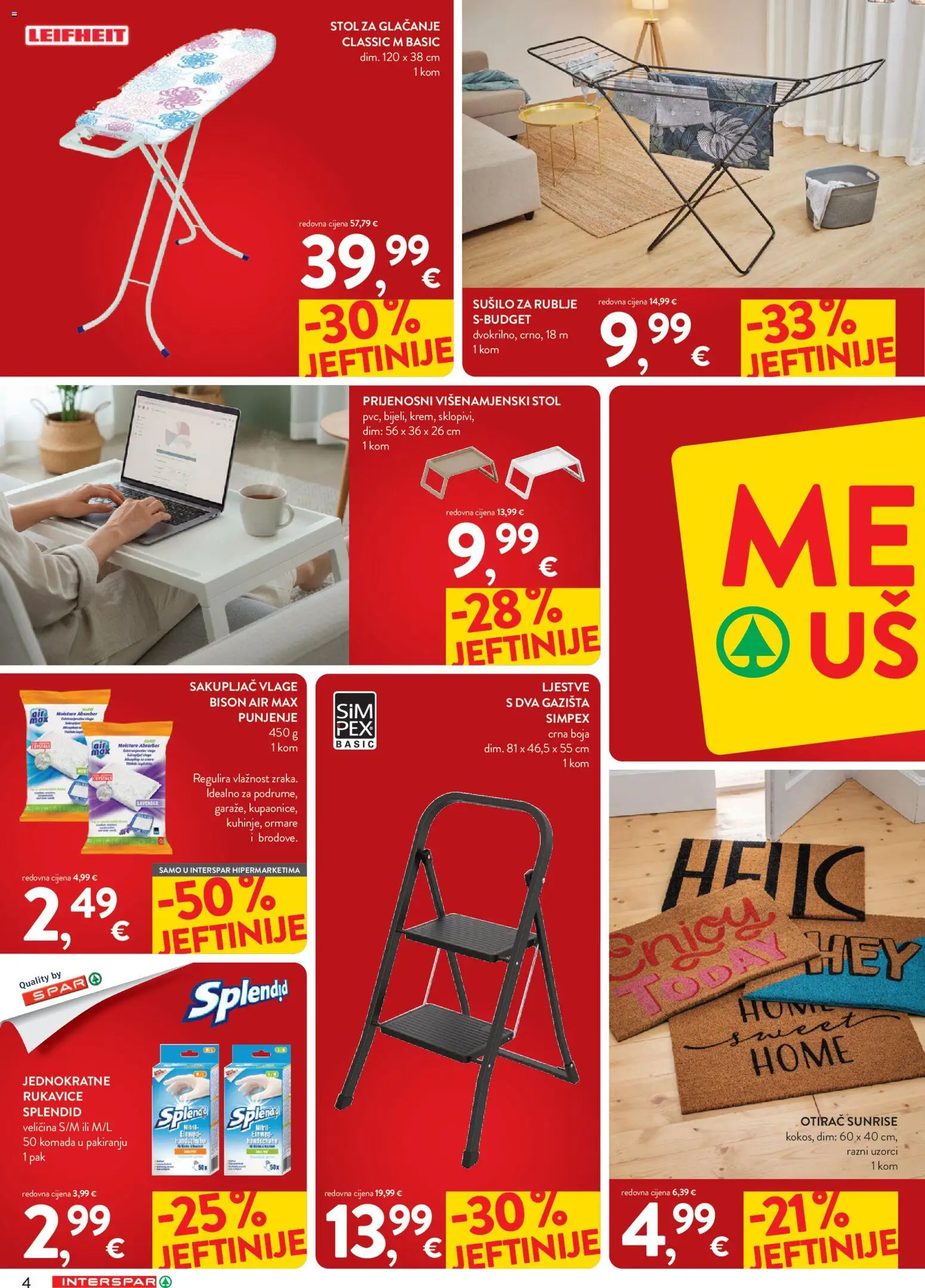 Interspar katalog | vrijedi od 07.01.2026 | Stranica: 4 | Proizvodi: Stol, Otirač, Ljestve, Sušilo za rublje