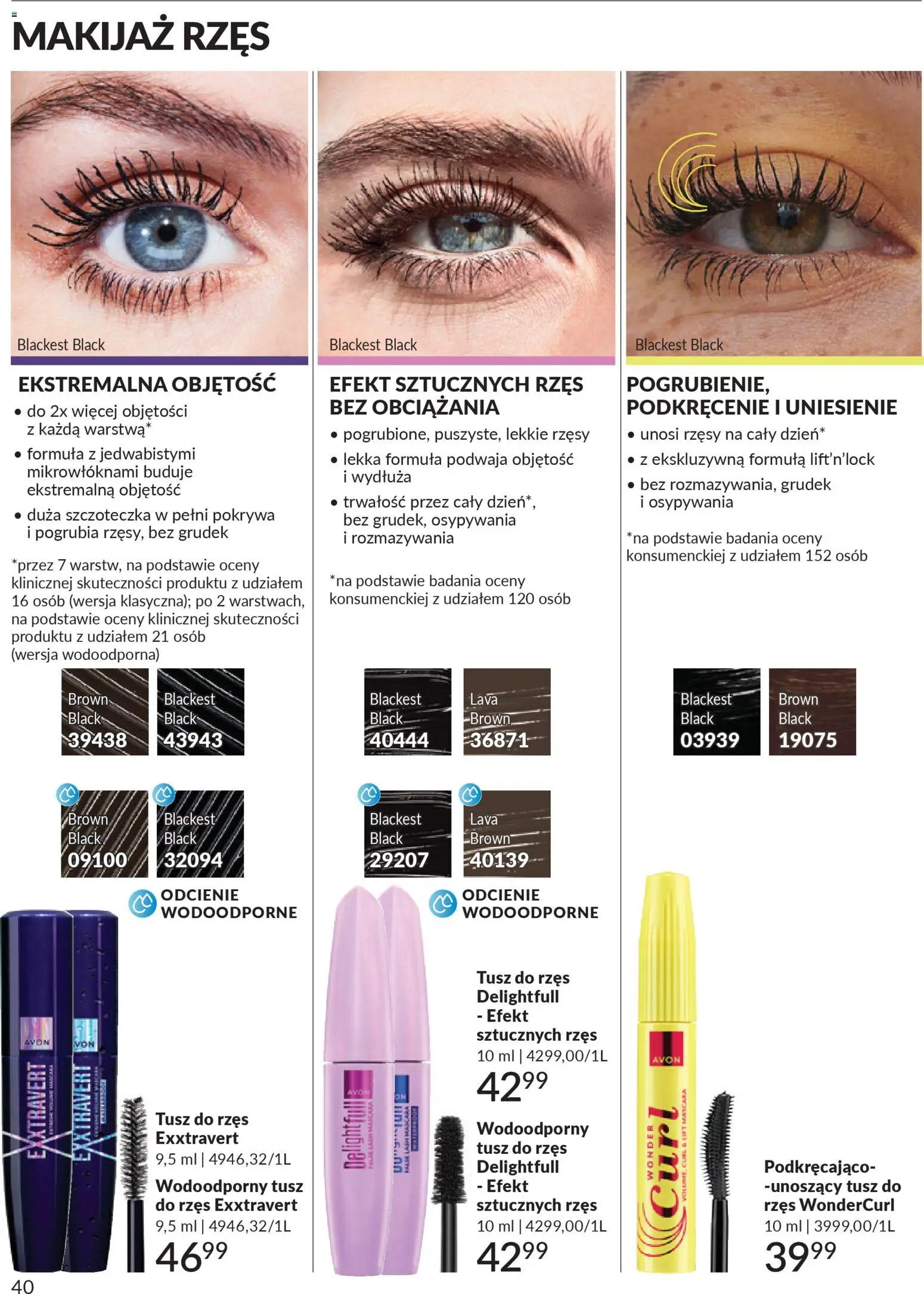 Avon Katalog 1 2026 od 01.01.2026 | Strona: 39 | Produkty: Makijaż, Tusz do rzęs