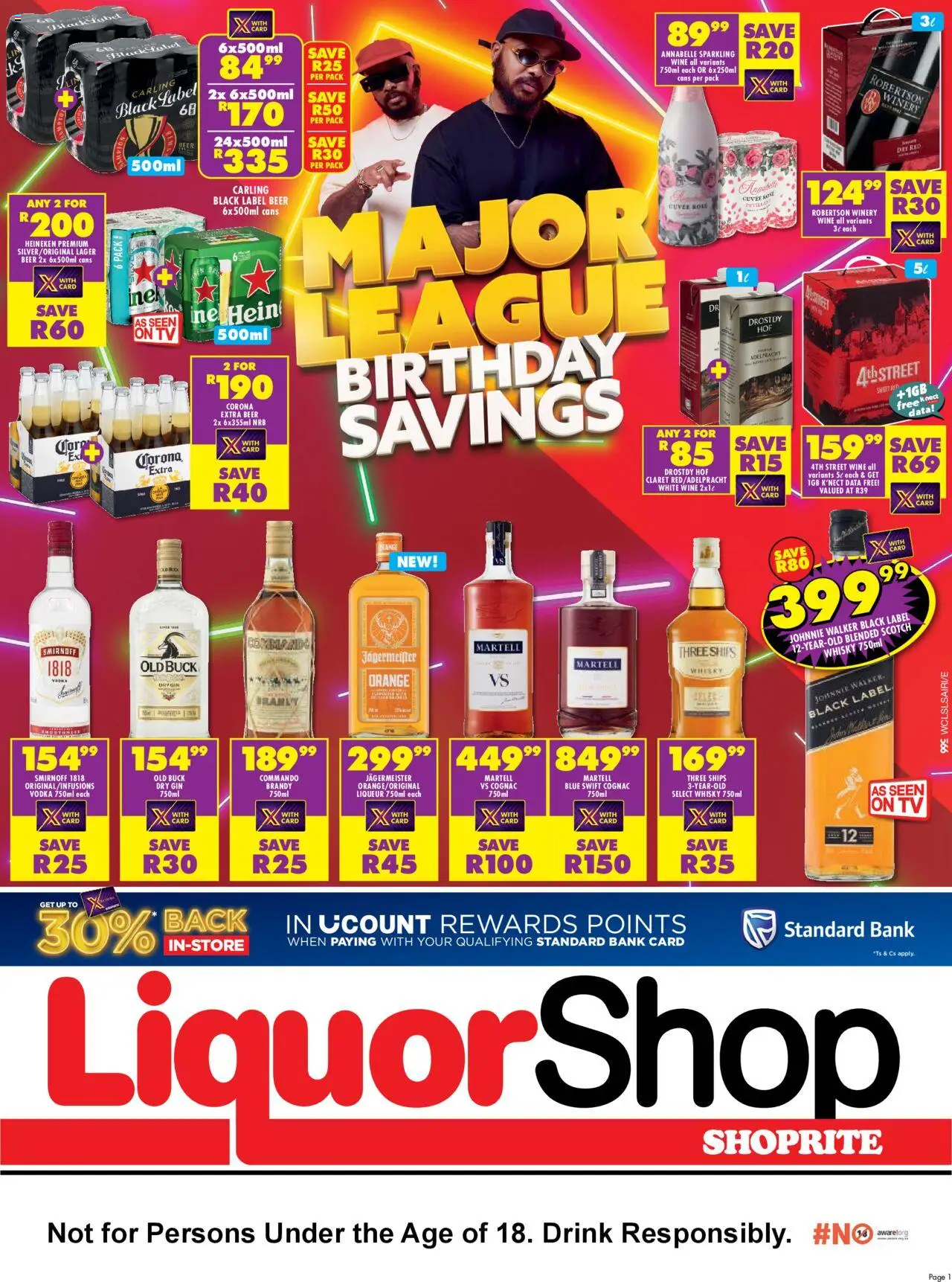 Shoprite Western Cape - LiquorShop Major Deals │ valid from 22.08.2025 | Page: 1 | Products: Brandy, Wine, Beer, Vodka