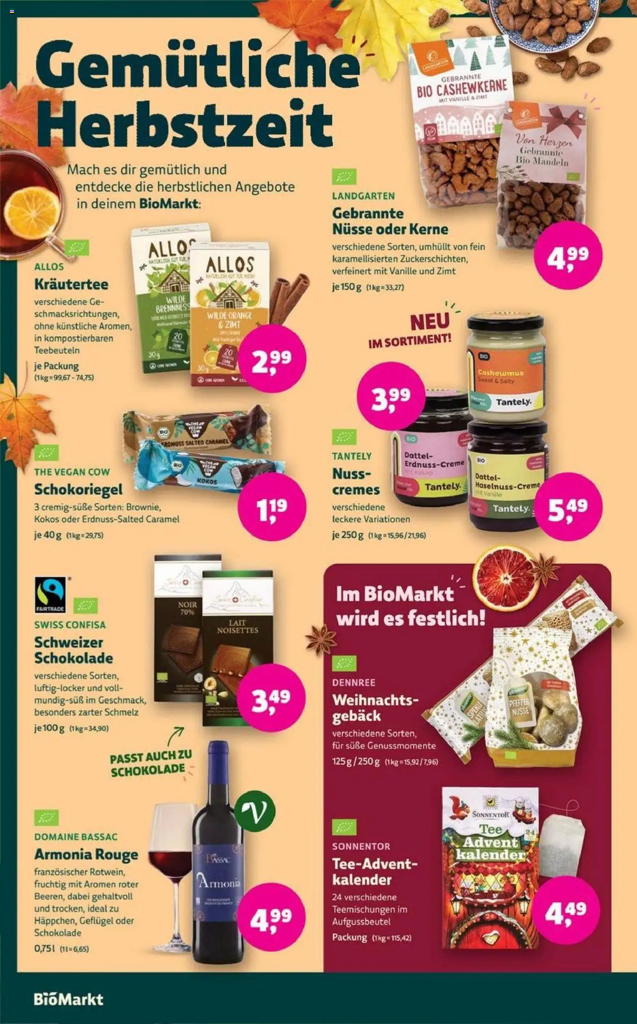BioMarkt Prospekt 	 – gültig ab 22.10.2025 | Seite: 12 | Produkte: Schokolade, Pfeffer, Dattel, Nüsse