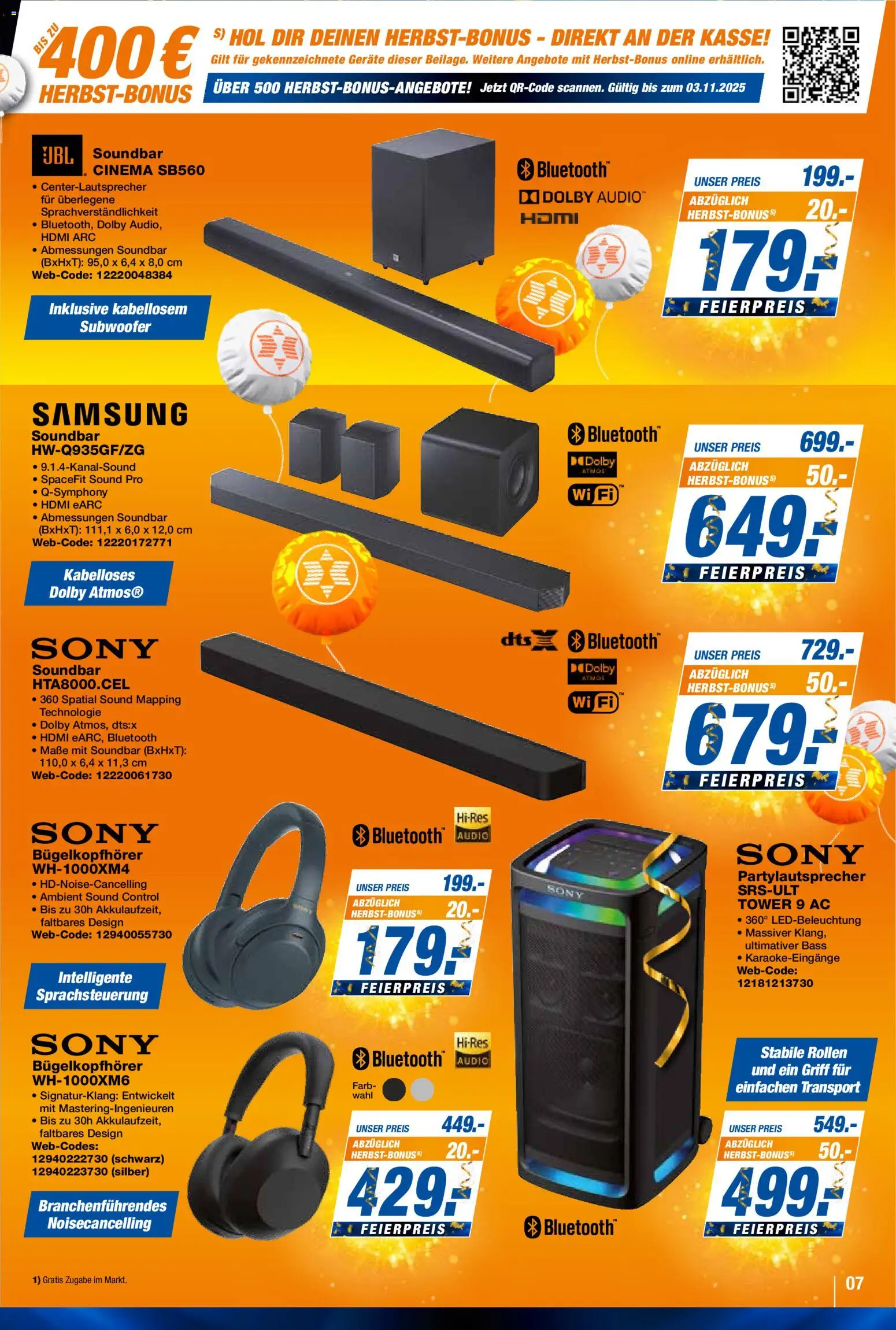 Expert  Aktuelle Beilage – gültig ab 24.10.2025 | Seite: 7 | Produkte: Sony, Samsung, Soundbar, Audio