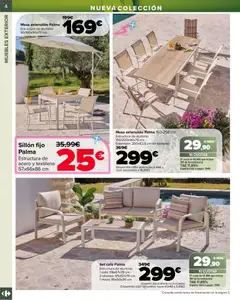 Vista previa Carrefour Jardin válido desde el 13.03.2026 | Página: 4 | Productos: Muebles, Cojín, Sofá, Mesa
