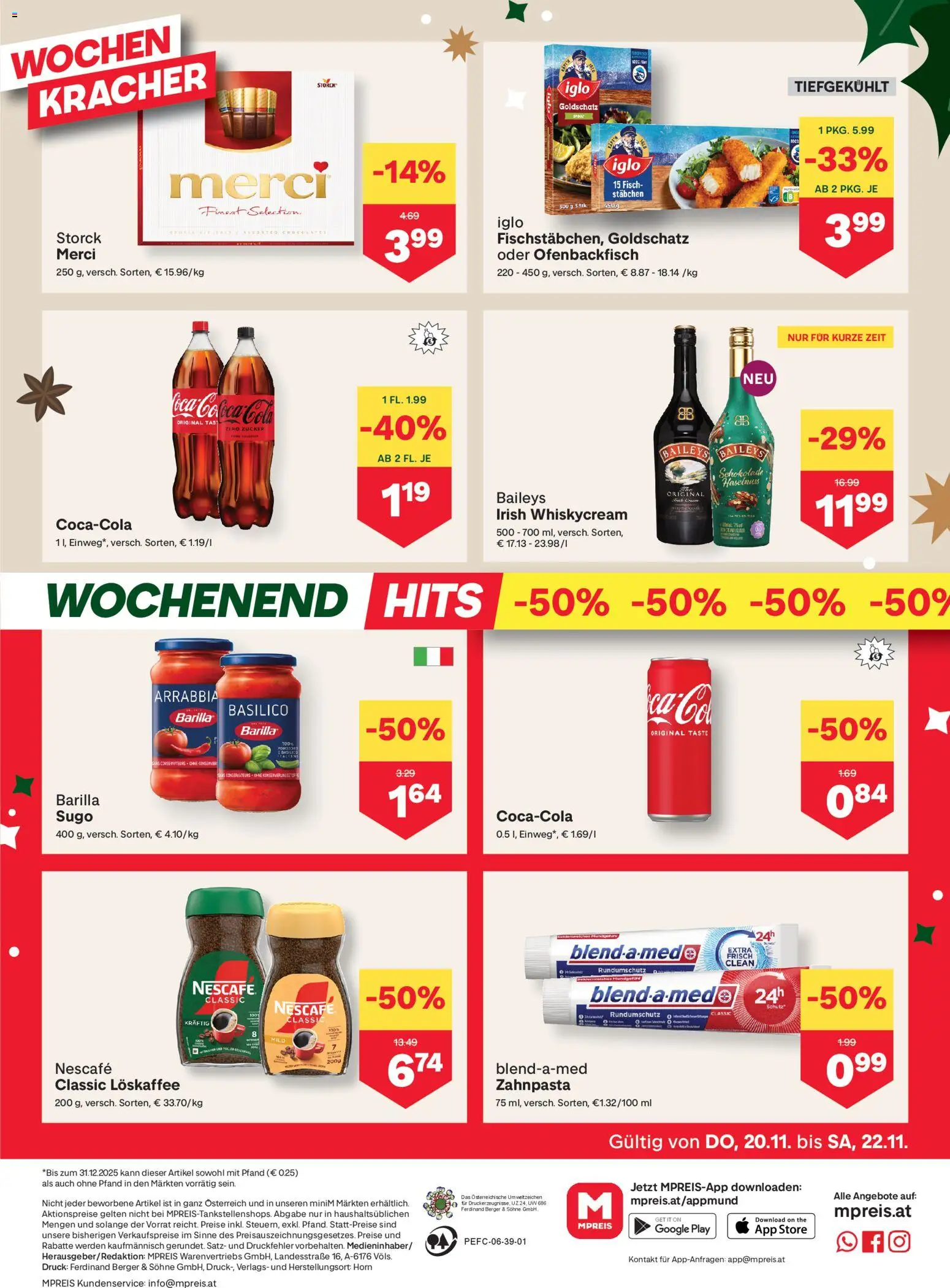 MPREIS Absam gültig ab 20.11.2025 | Seite: 12 | Produkte: Zucker, Schokolade, Zahnpasta, Fisch