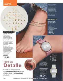 Catálogo AVON campaña 7 │ válido desde el 01.07.2025 | Página: 140 | Productos: Pendientes, Sandalias, Reloj, Espejo