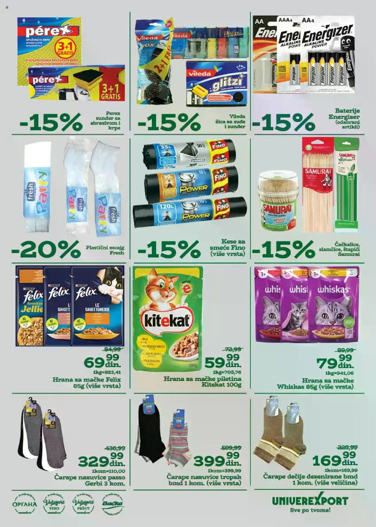 Univerexport katalog - važi od 18.08.2025 | Strana: 31 | Proizvode: Čarape, Vileda, Piletina, Whiskas
