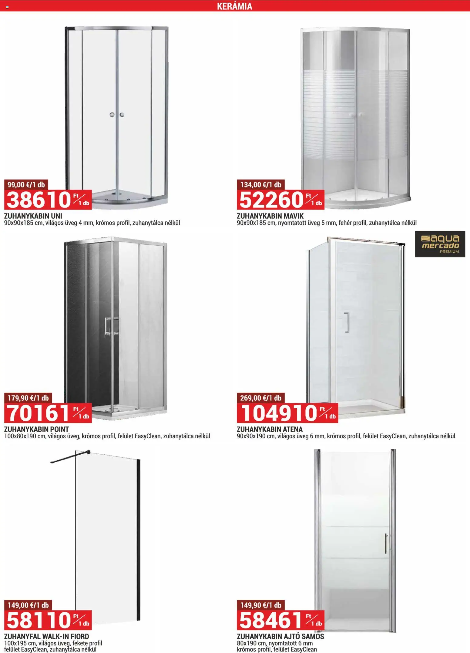 Merkury Market akciós ujság - amely érvényes a következő dátumtól: 01.02.2026 | Oldal: 30 | Termékek: Zuhanykabin