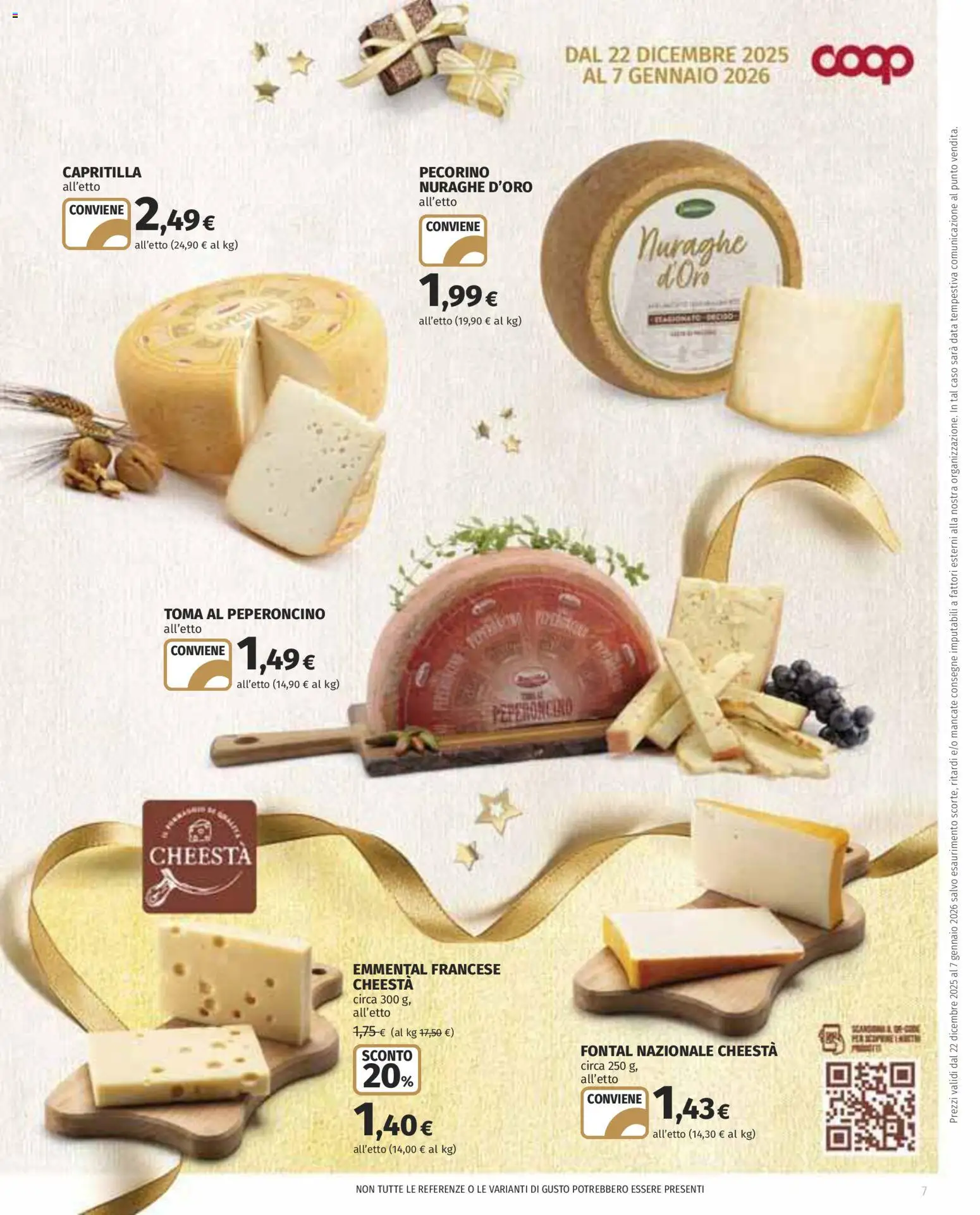 Volantino COOP del 22.12.2025 | Pagina: 7 | Prodotti: Peperoncino, Data, Pecorino, Emmental