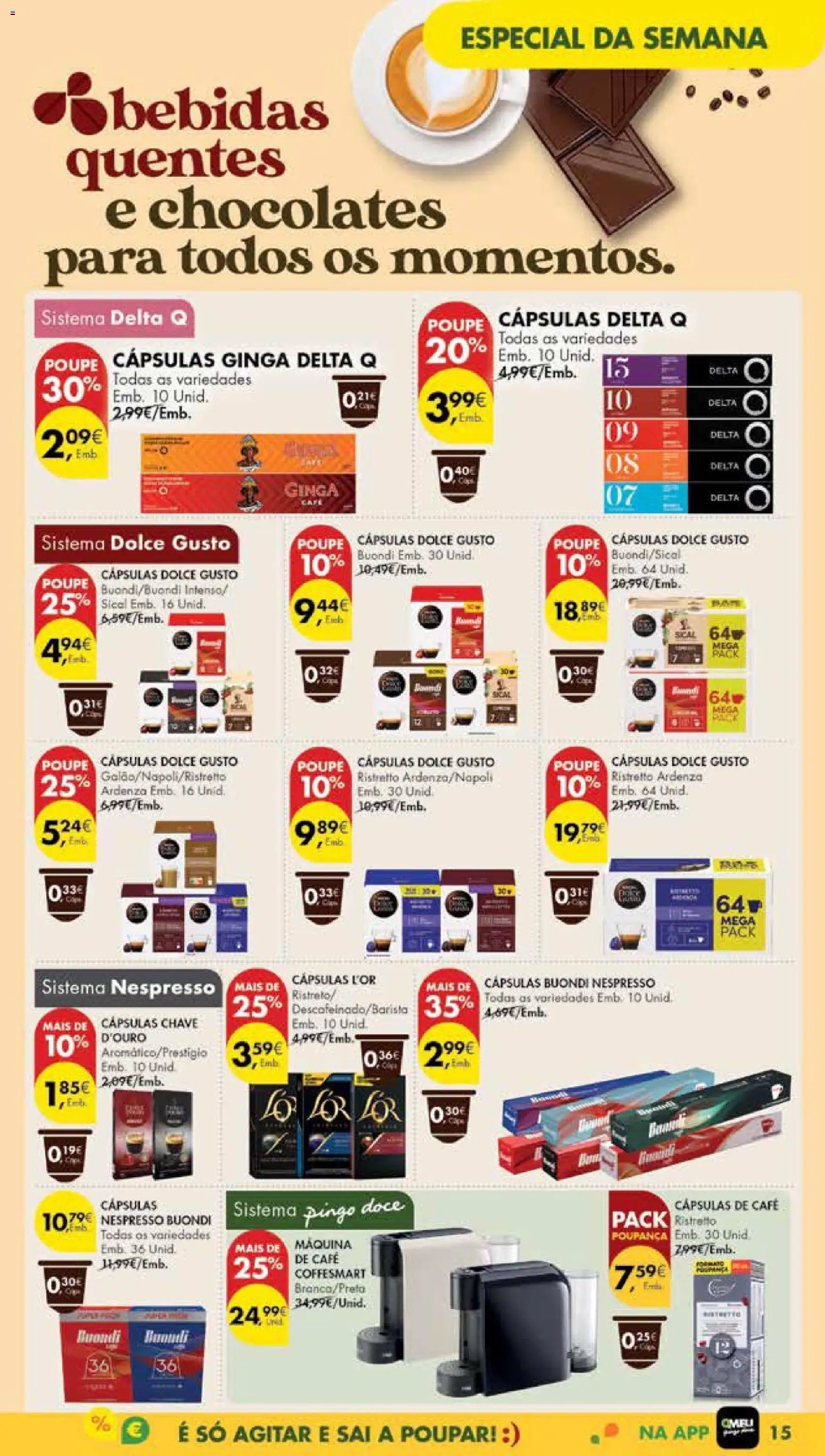 Pingo Doce Poupe Esta Semana Madeira │ válido de 03.02.2026 | Página: 15 | Produtos: Delta q, Capsulas dolce gusto, Chocolates, Nespresso