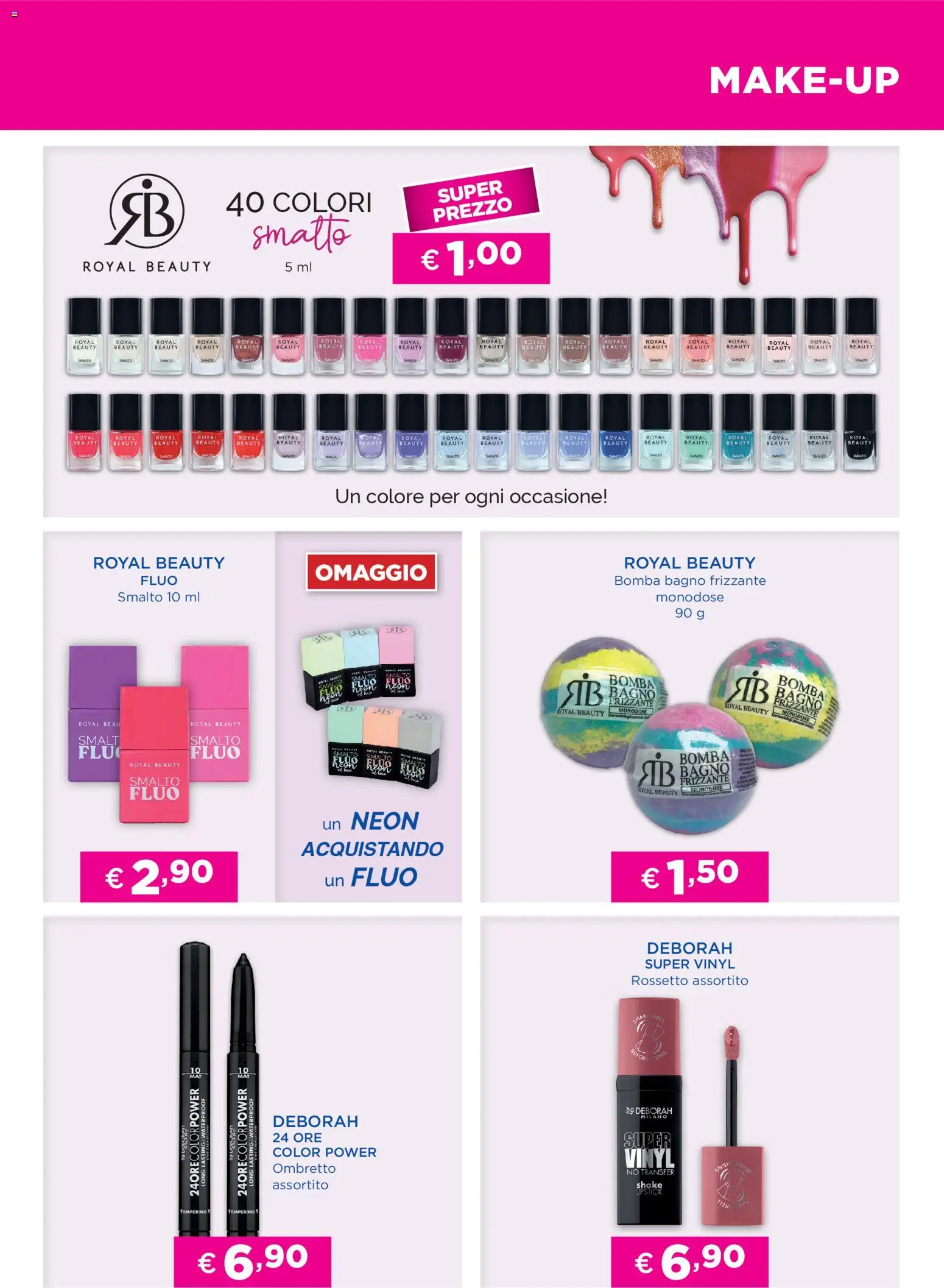 Volantino Acqua e Sapone del 31.03.2026 | Pagina: 3 | Prodotti: Ombretto, Rossetto, Bomba bagno, Bagno