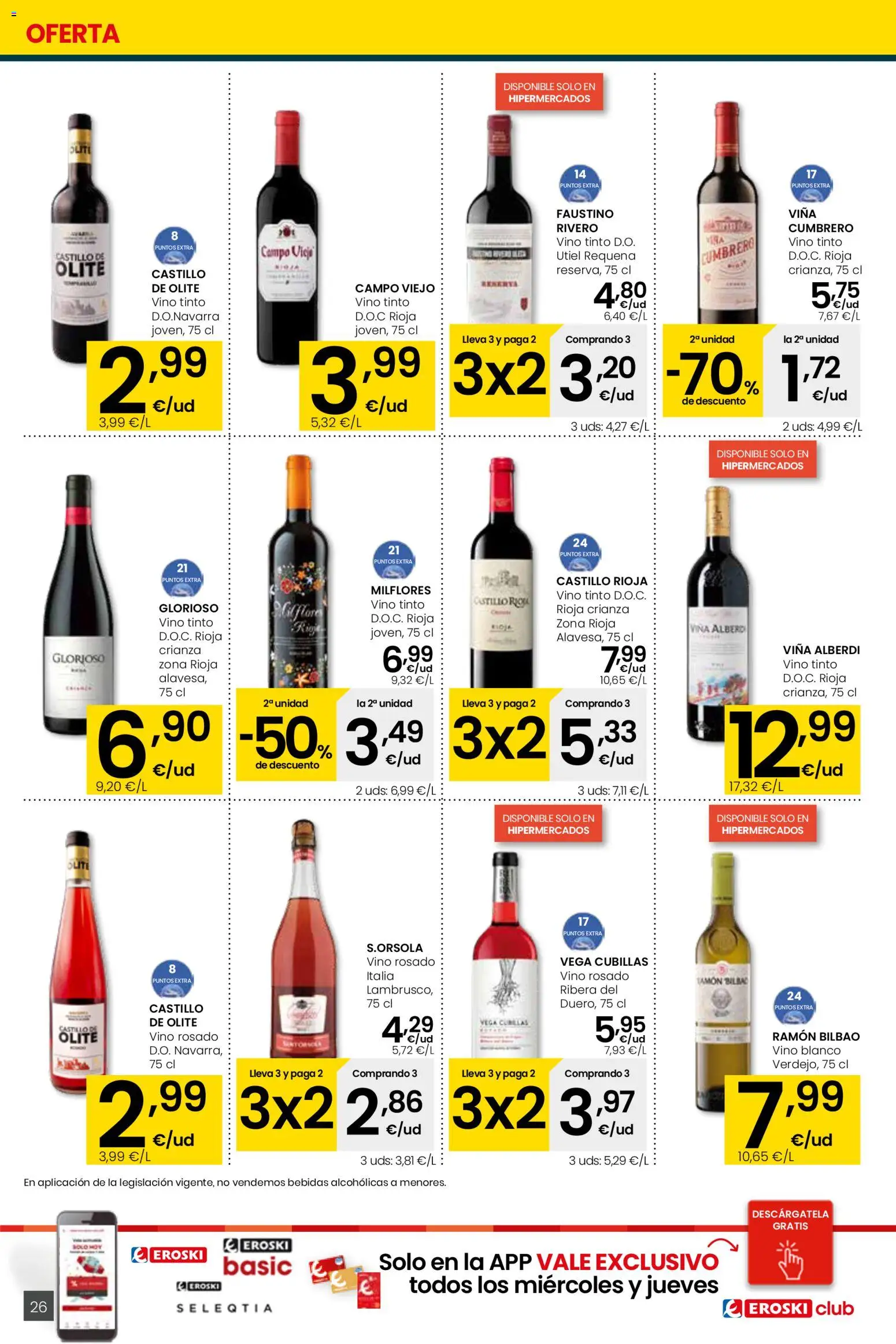 Eroski folleto │ válido desde el 05.01.2026 | Página: 26 | Productos: Vino rosado, Vino