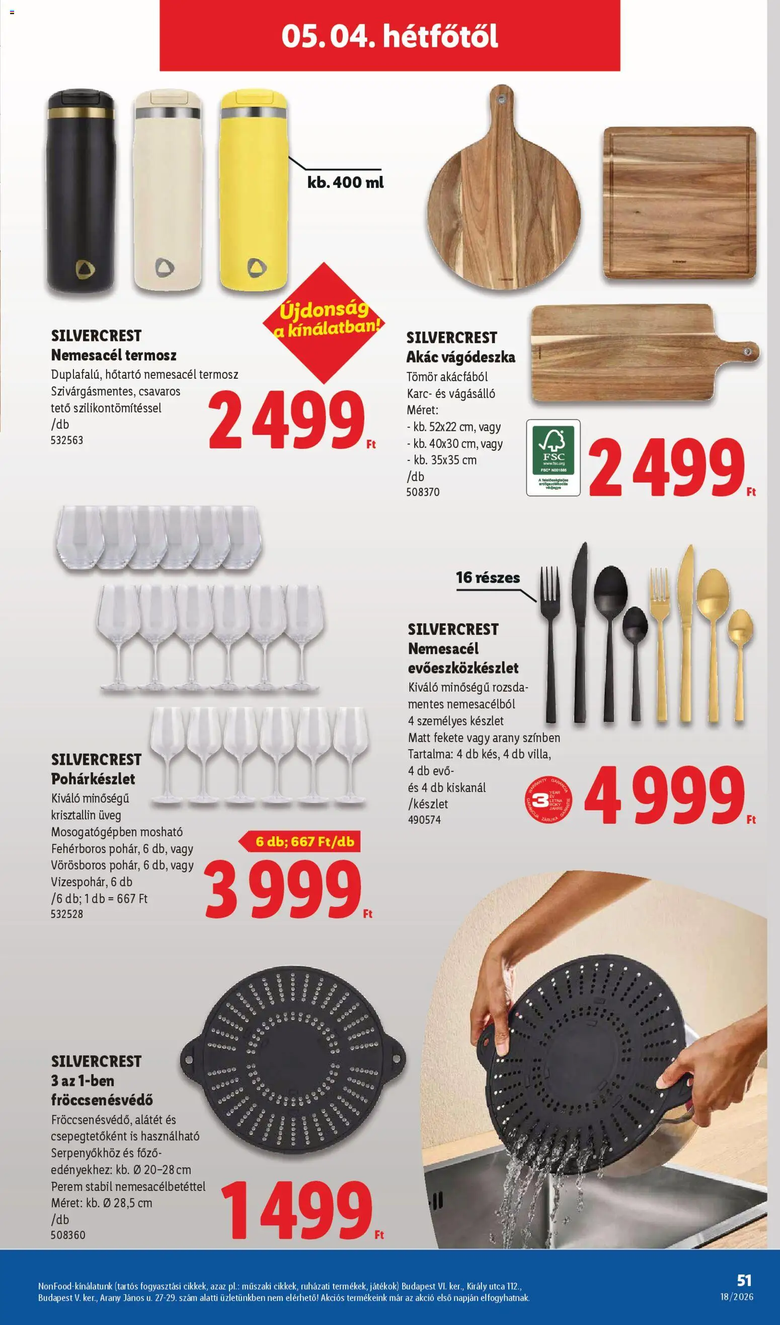 Lidl akciós ujság - amely érvényes a következő dátumtól: 30.04.2026 | Oldal: 51 | Termékek: Pohárkészlet, Vágódeszka, Játékok, Termosz