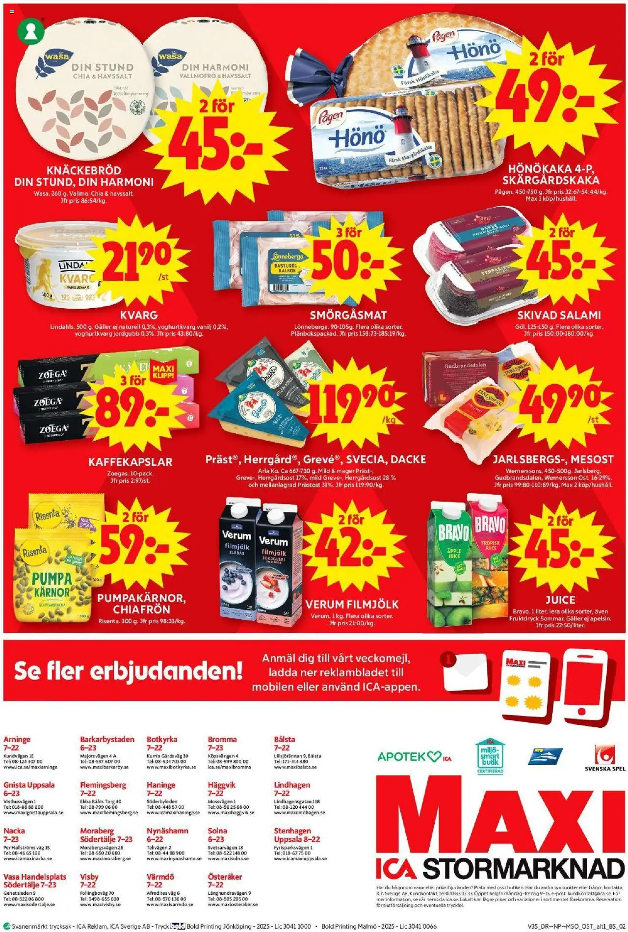 ICA Maxi reklamblad aktuell från 25.08.2025 | Sida: 18 | Produkter: Hönökaka, Galler, Äpple, Blåbär