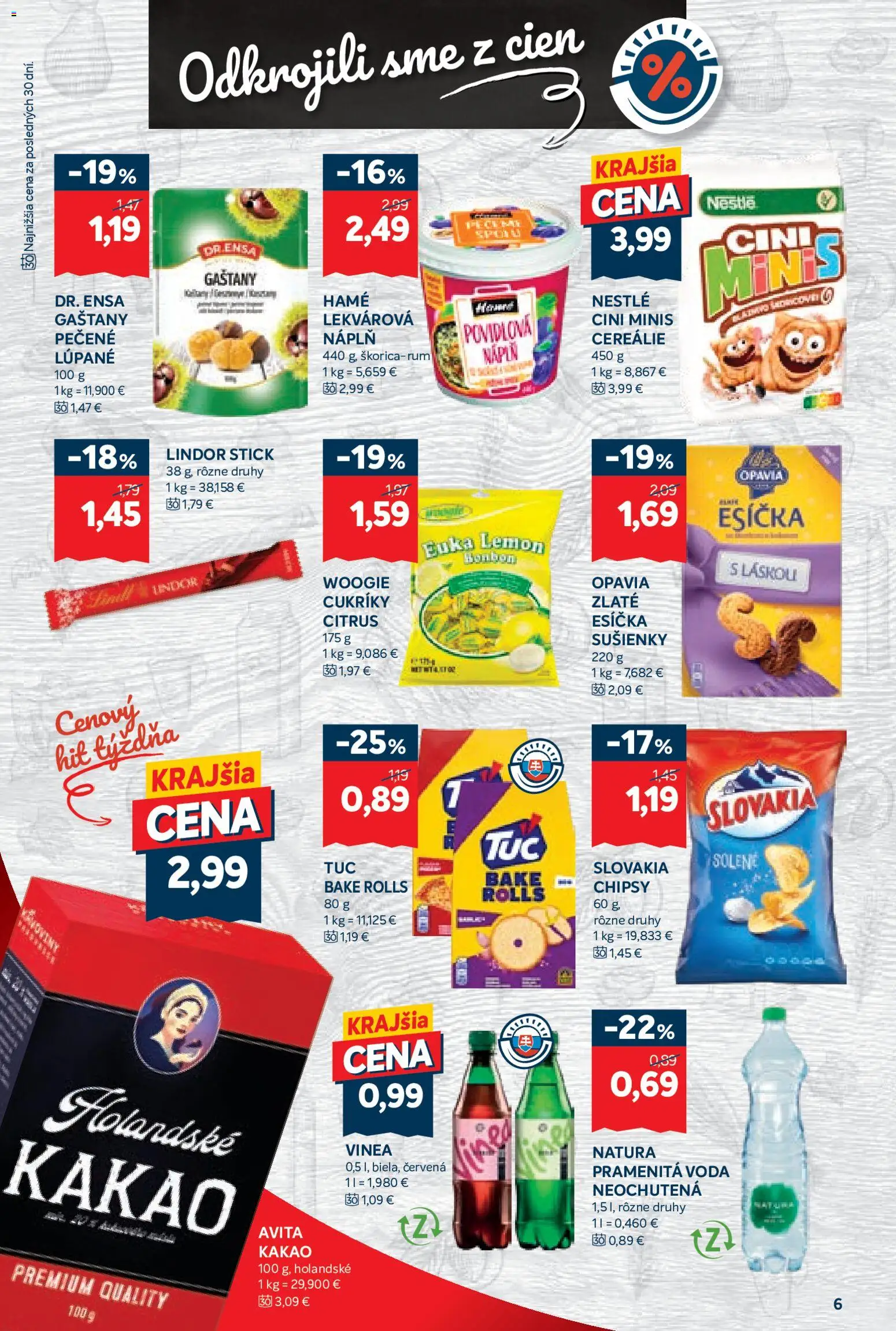 Nové Kraj akcie – leták je platný od 20.11.2025 | Strana: 10 | Produkty: Lindor, Cini Minis, Cereálie, Kakao