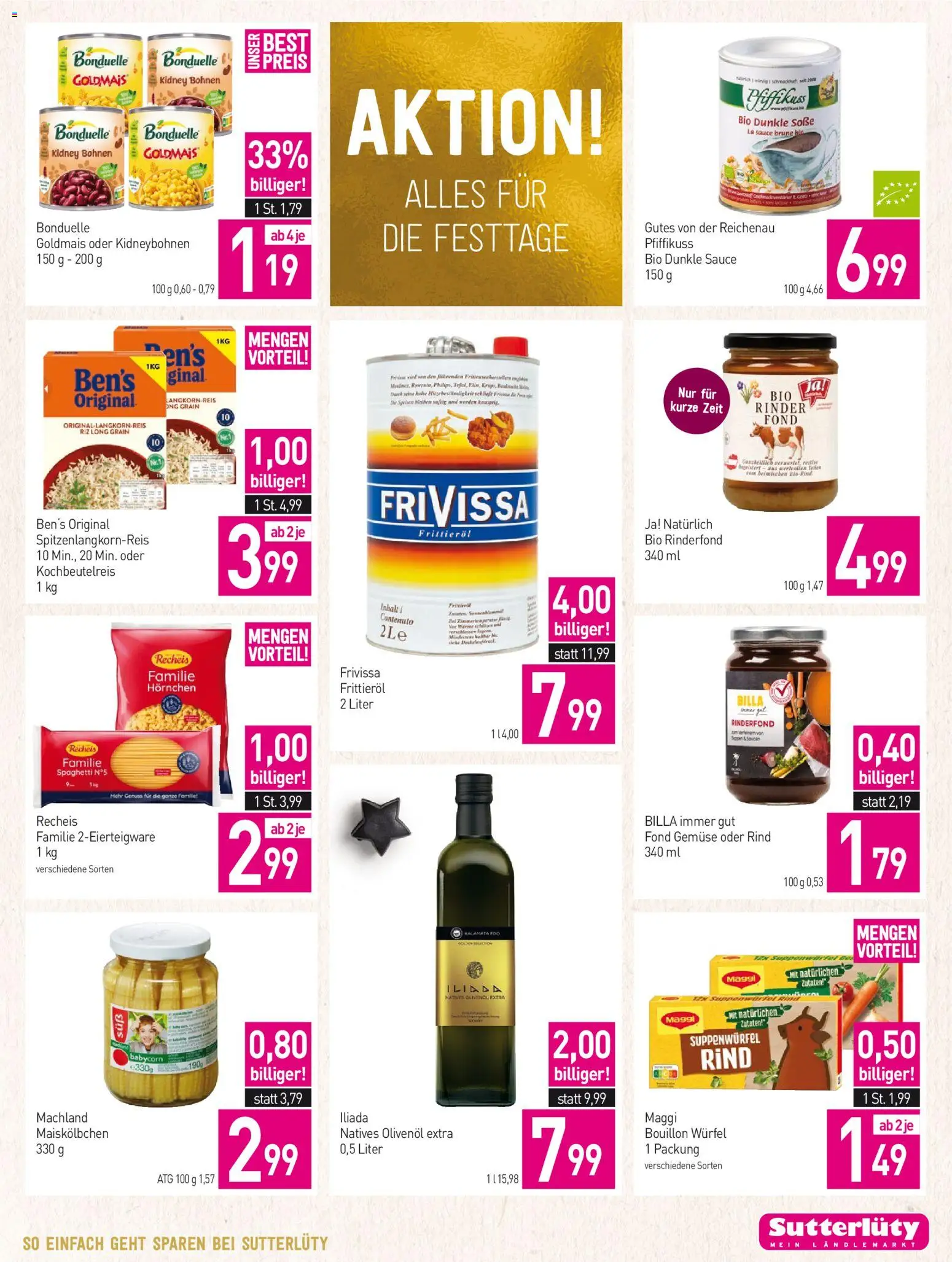 Sutterlüty Flugblatt gültig ab 18.12.2025 | Seite: 25 | Produkte: Gemüse, Soße, Huile à frire, Hajdina liszt