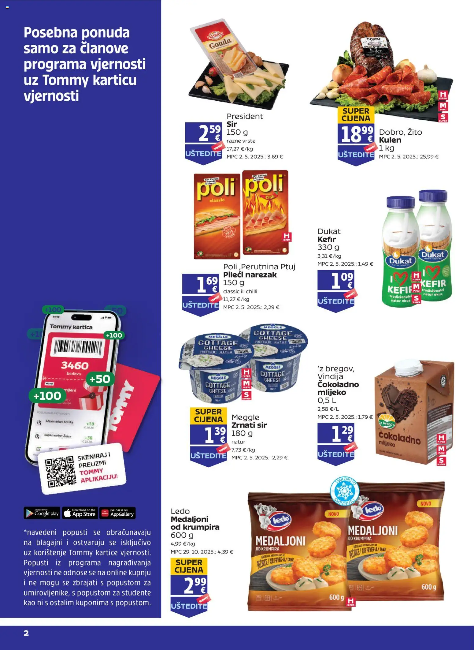 Tommy katalog | vrijedi od 05.02.2026 | Stranica: 2 | Proizvodi: Ledo, Kefir, Kulen, Gouda