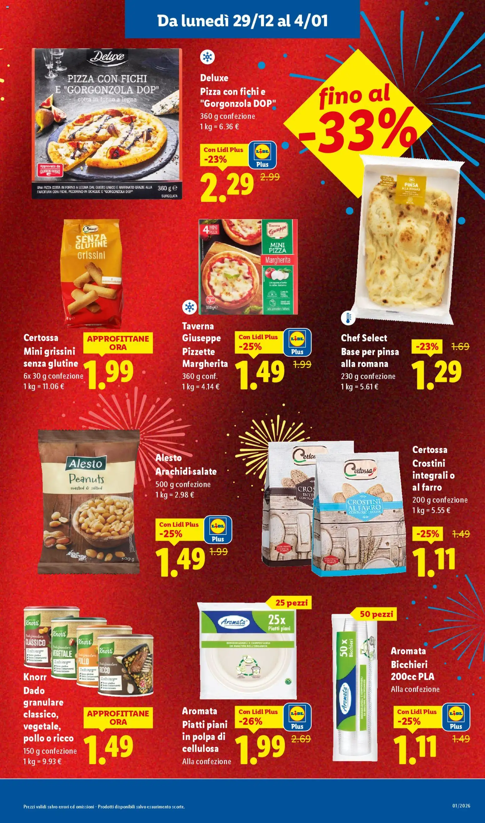 Volantino Lidl del 29.12.2025 | Pagina: 9 | Prodotti: Pizza, Grissini, Forno, Pecorino