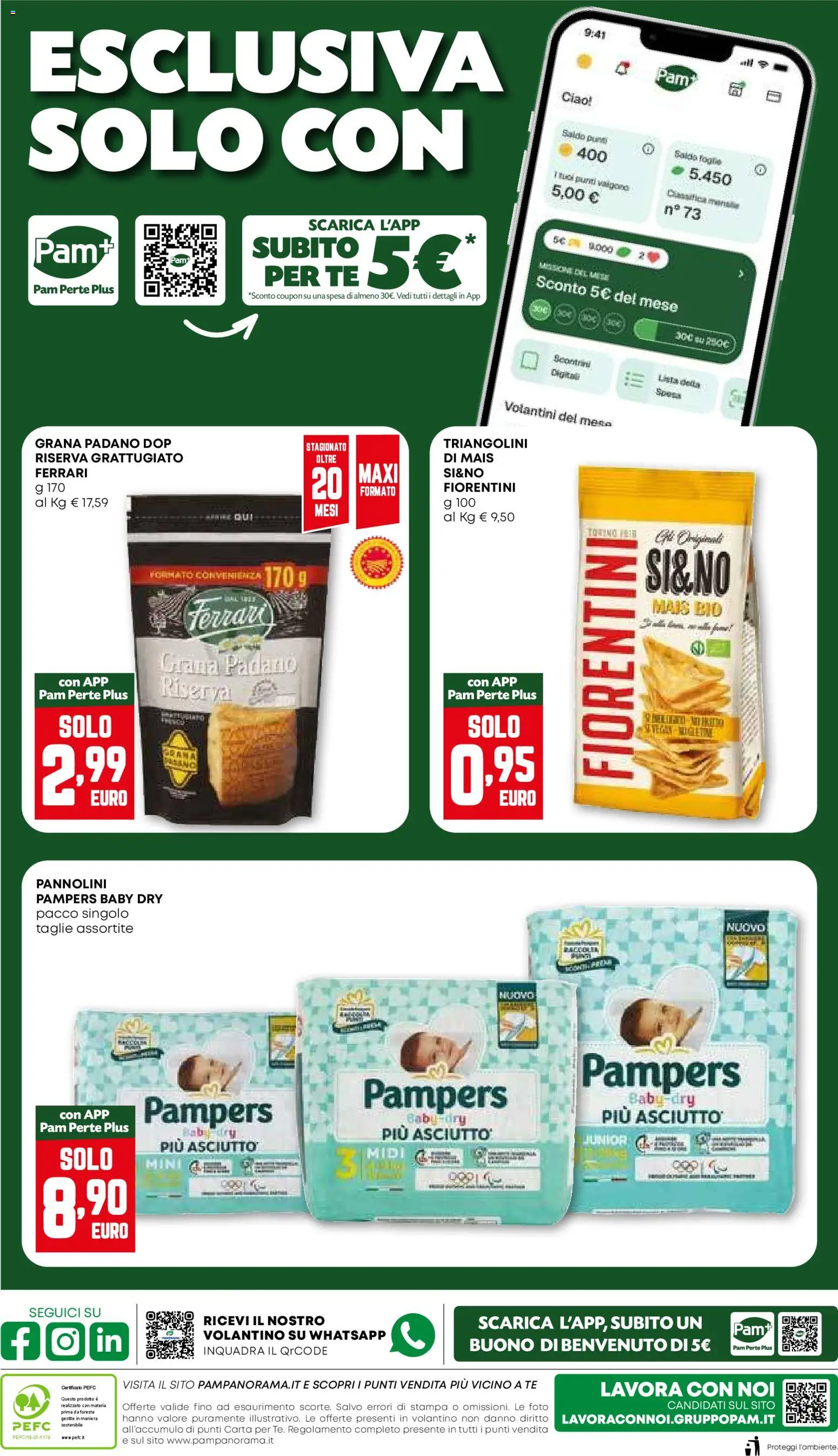 Volantino PAM del 29.01.2026 | Pagina: 20 | Prodotti: Pannolini, Grana Padano, Mais, Stampa