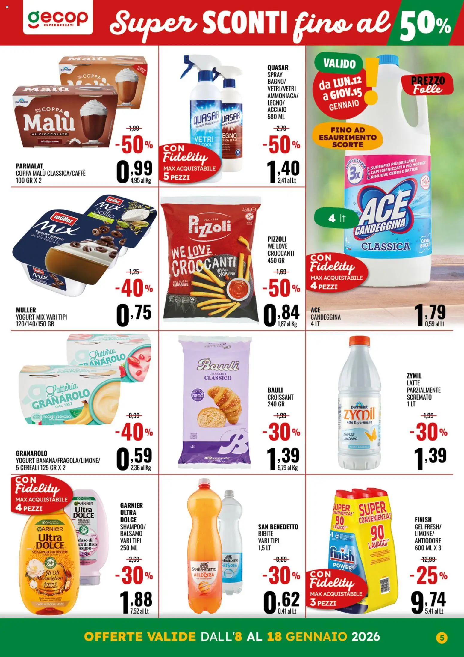 Volantino GECOP del 08.01.2026 | Pagina: 5 | Prodotti: Shampoo, Balsamo, Yogurt, Limone