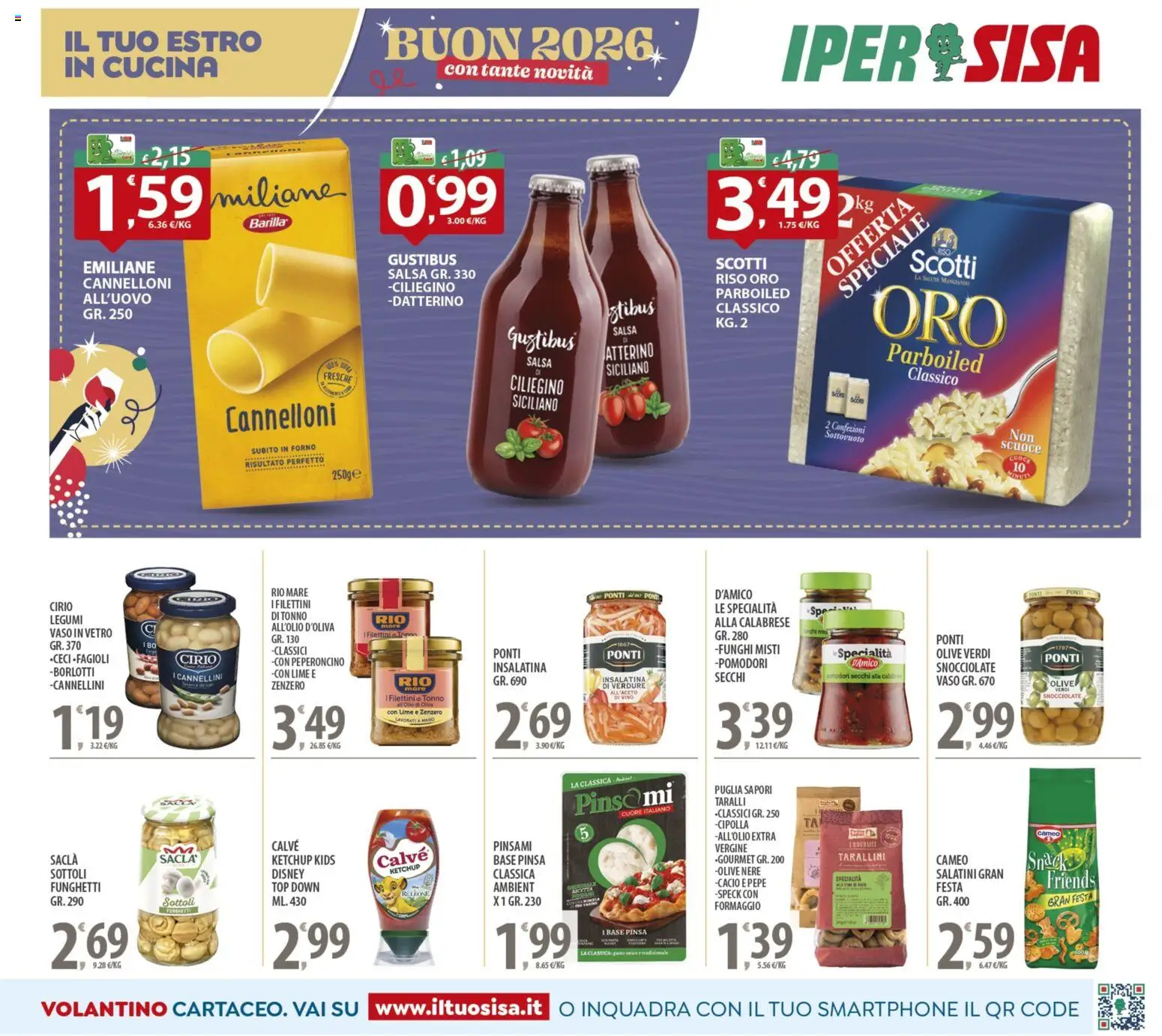 Volantino SISA del 27.12.2025 | Pagina: 11 | Prodotti: Ketchup, Pasta, Funghi, Taralli