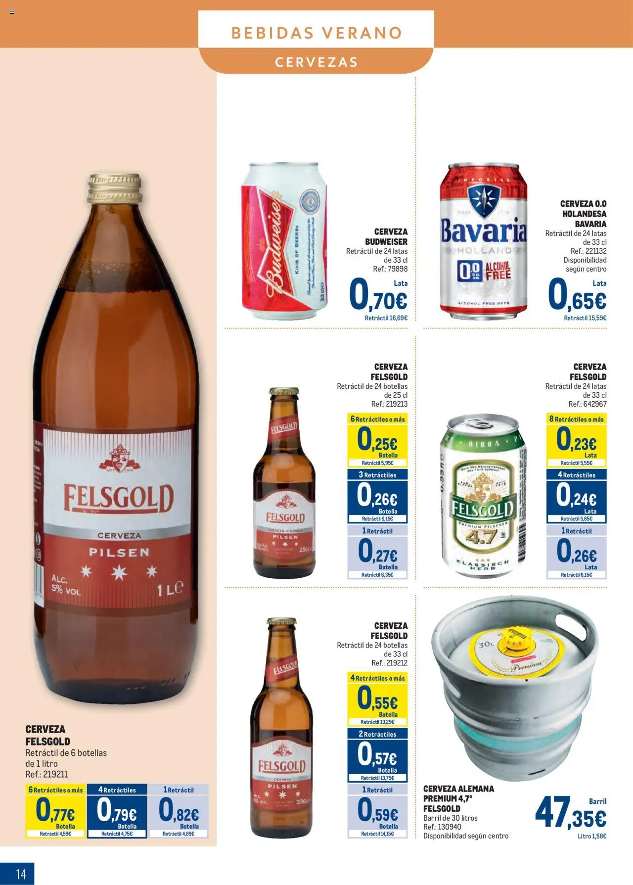 Makro - Bebidas Especial Verano Sur 2 │ válido desde el 04.08.2025 | Página: 14 | Productos: Queso, Cerveza