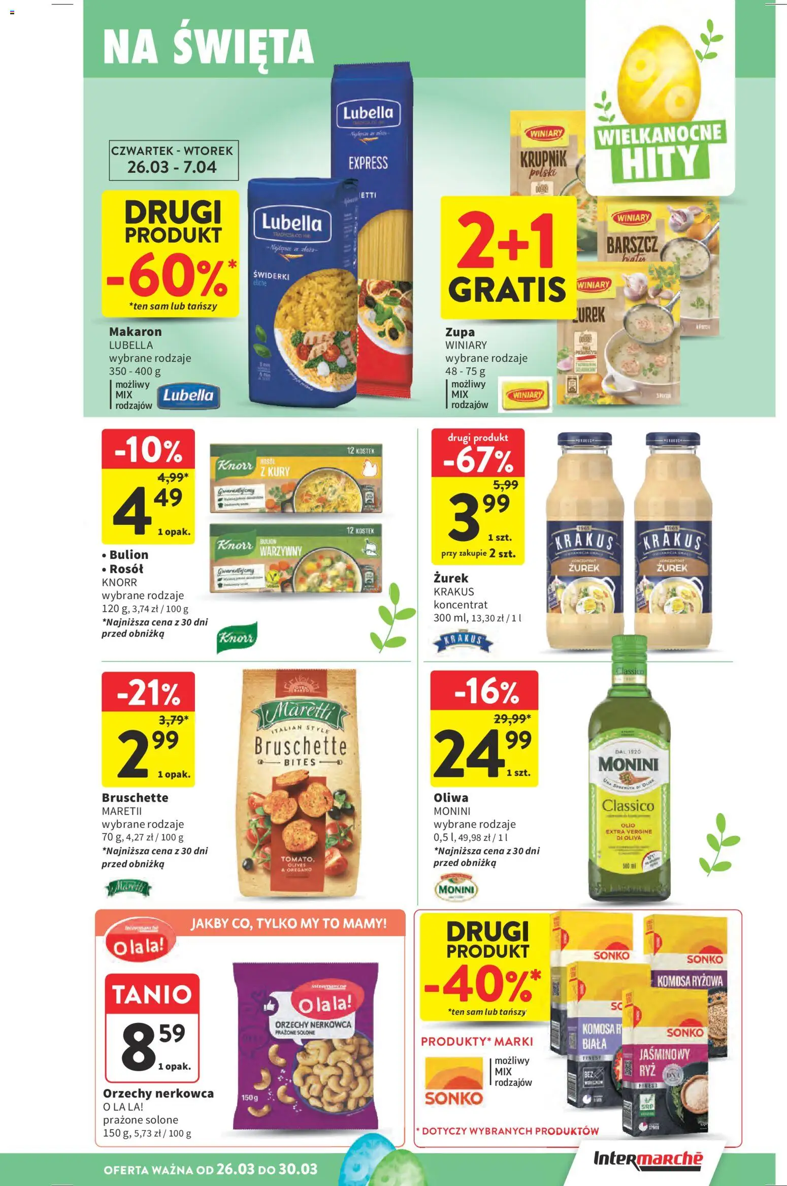 Intermarche gazetka od 26.03.2026 | Strona: 35 | Produkty: Barszcz, Zurek, Makaron, Orzechy