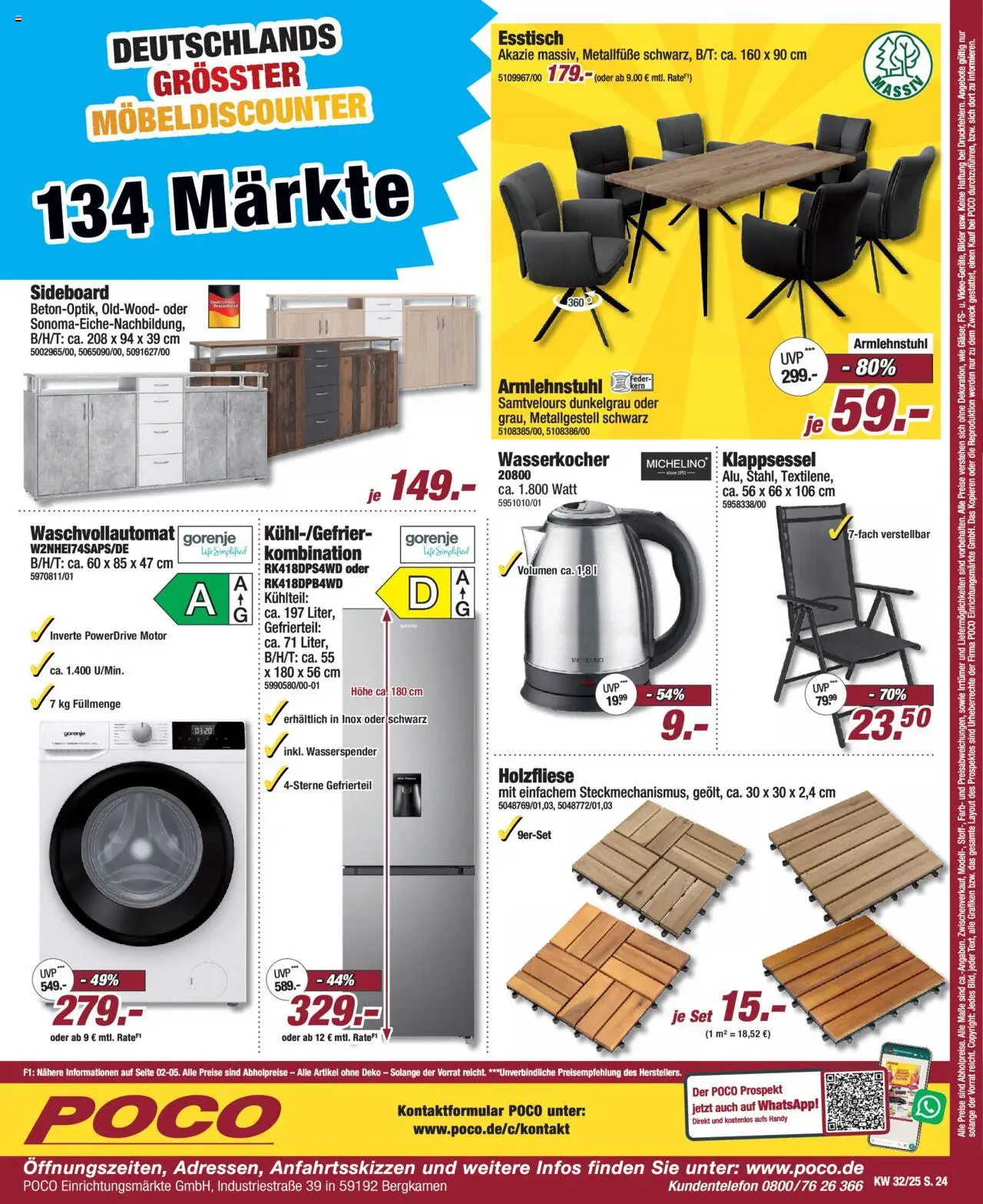 Poco Prospekt 	 - gültig ab dem 02.08.2025 | Seite: 24 | Produkte: Sideboard, Wasserkocher, Esstisch, Bilder