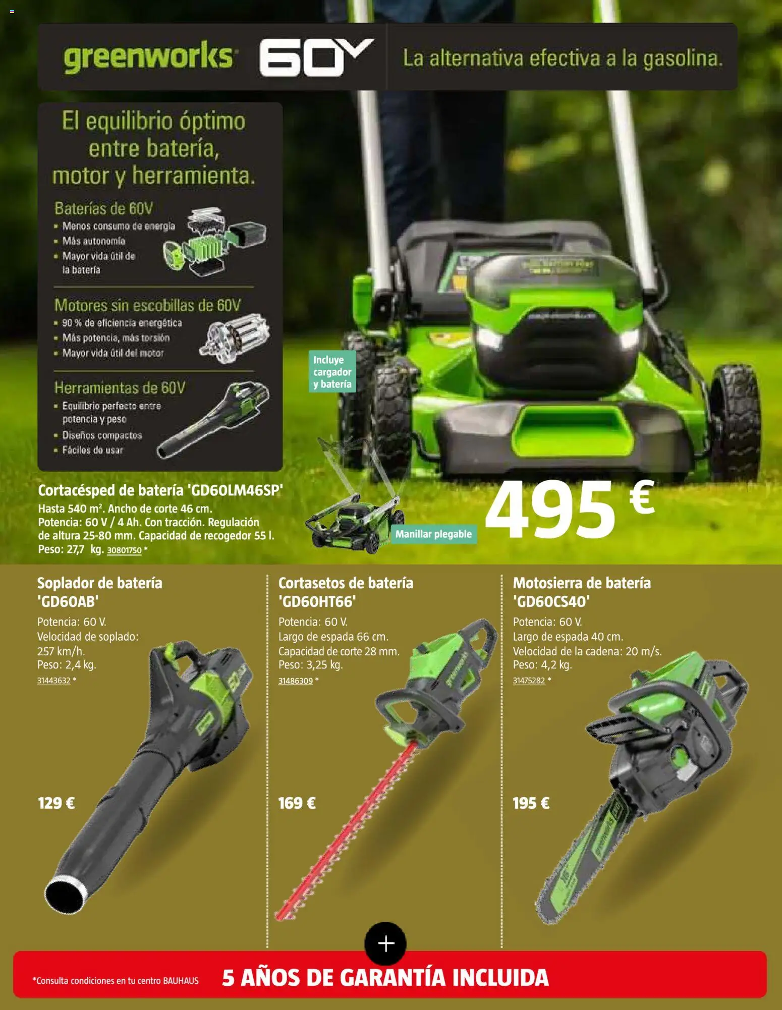 Bauhaus Jardín │ válido desde el 16.03.2026 | Página: 10 | Productos: Motosierra, Cortasetos, Απολυμαντικό, Batería