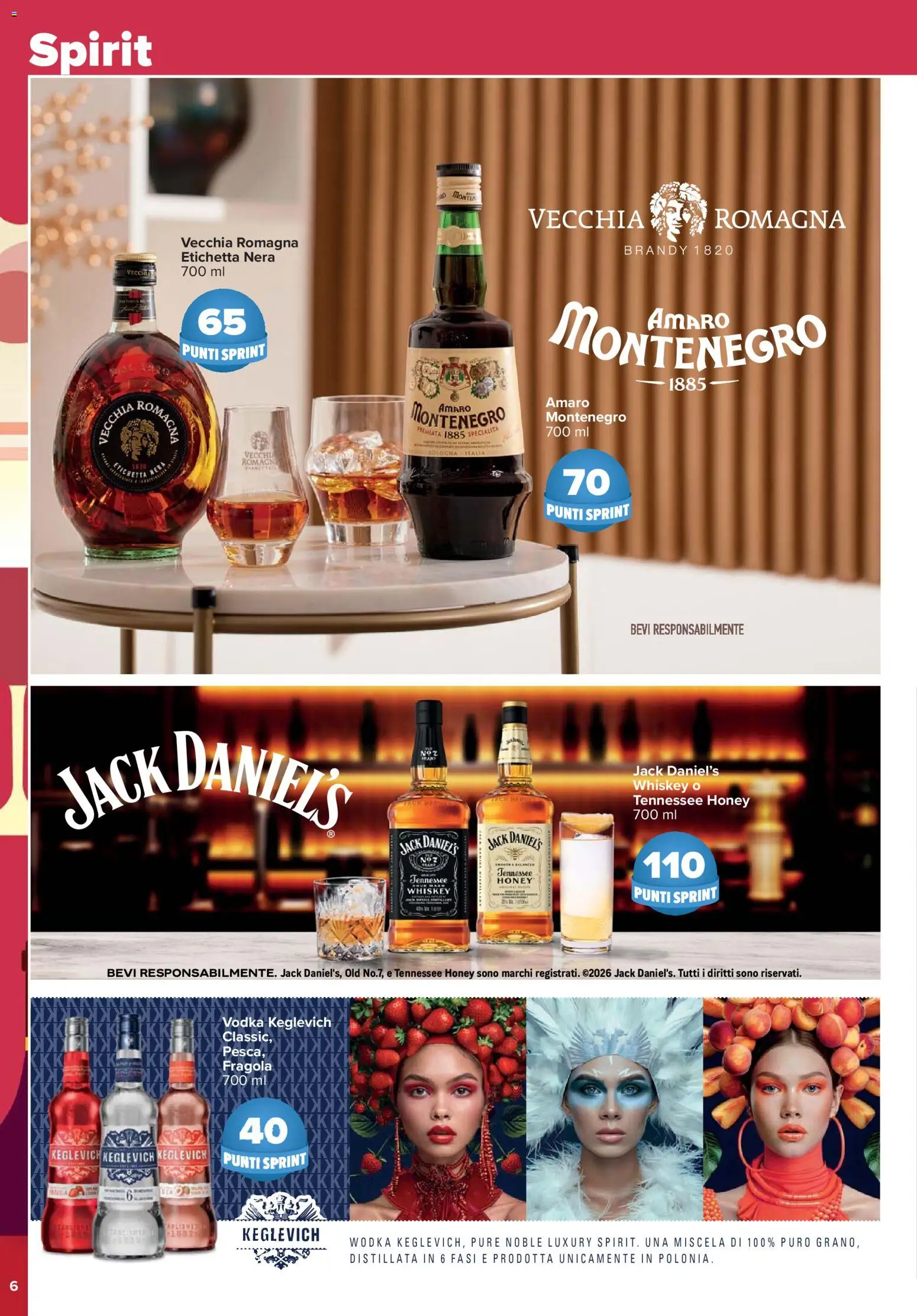 Volantino Carrefour del 24.03.2026 | Pagina: 6 | Prodotti: Vodka, Brandy, Amaro