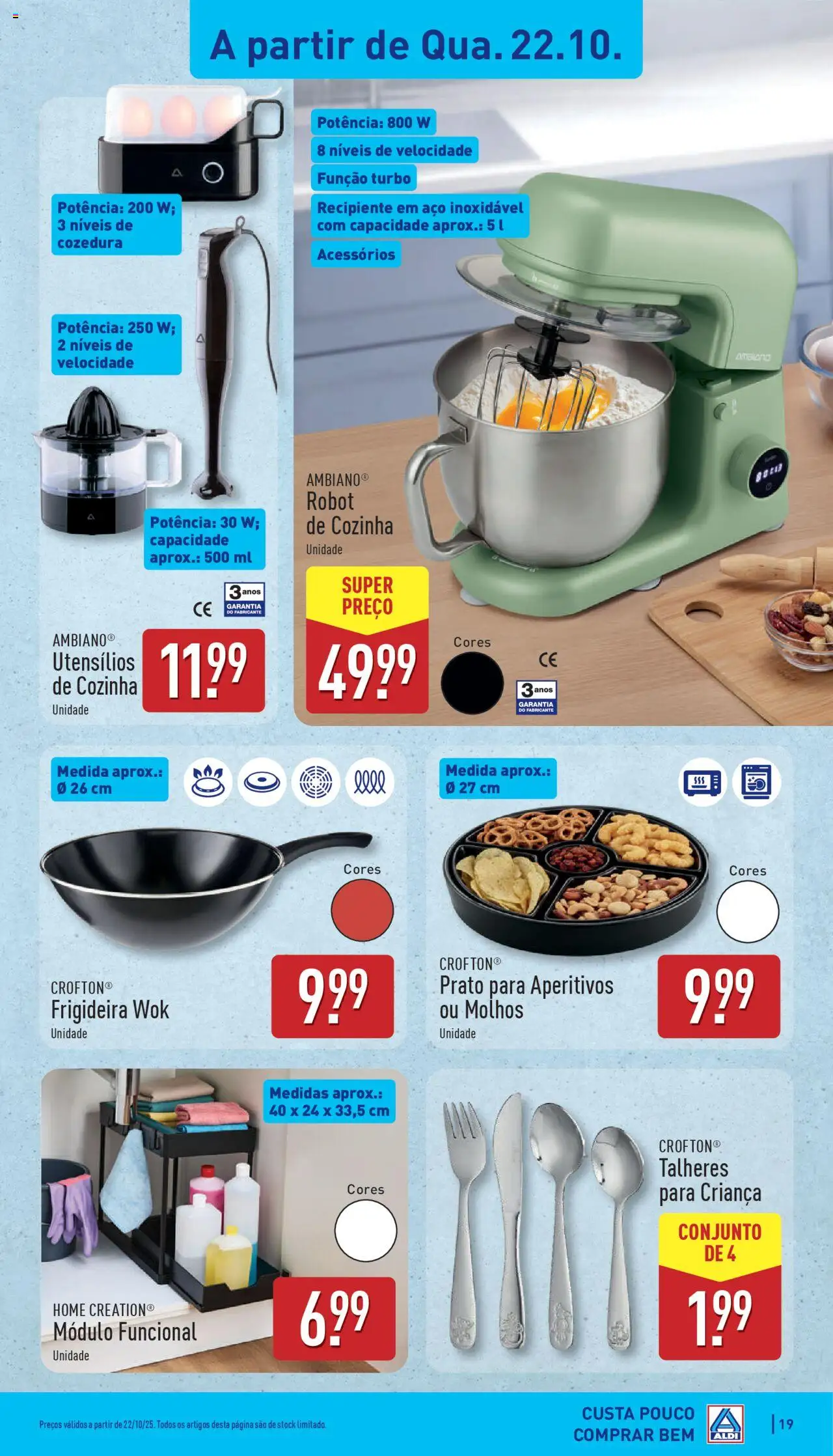 Aldi folheto │ válido de 20.10.2025 | Página: 19 | Produtos: Frigideira, Talheres
