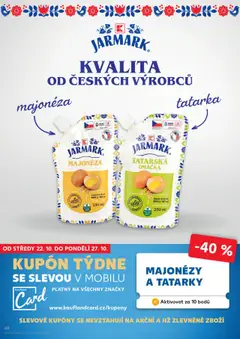 Náhled letáku JARMARK TATARSKÁ OMÁČKA, Tartar sauce made from Czech ingredients. od 22.10.2025 | Strana: 68