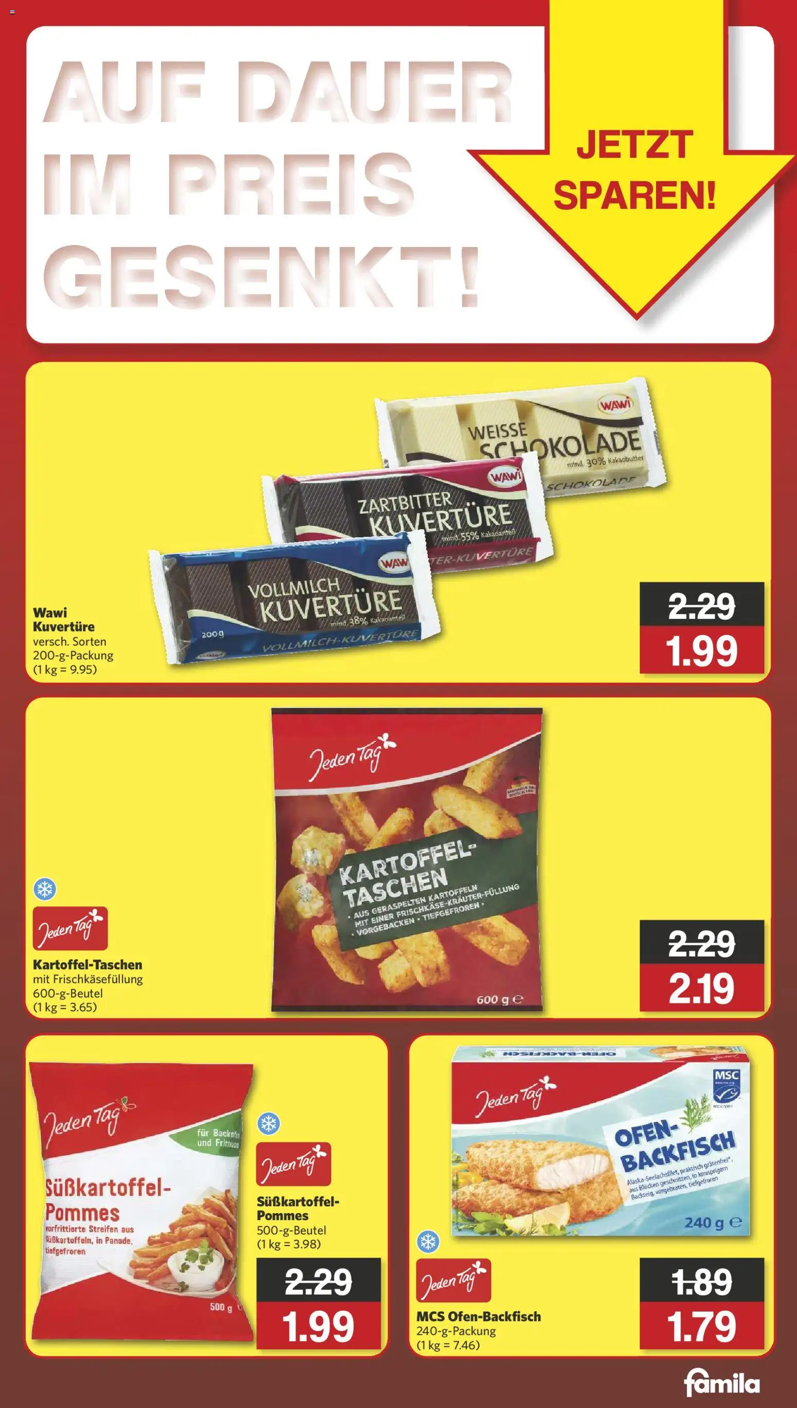 Famila Nordwest Auf Dauer im Preis Gesenkt – gültig ab 11.02.2026 | Seite: 3 | Produkte: Ofen, Schokolade, Kartoffeln, Backofen