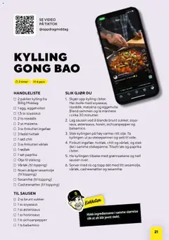 Forhåndsvisning av Bunnpris Billig middag gyldig fra 21.10.2025 | Side: 21